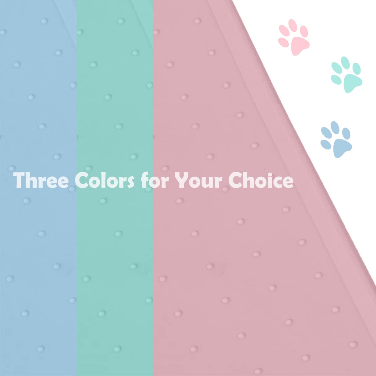 Non-Slip Silicone Pet Food Mat - Waterproof, Washable Dog & Cat Feeding Mat for Floors - Durable Food & Water Bowl Mat for Pets (Pink) - Perfect for Messy Eaters & Easy Cleanup in Kitchen or Feeding Area