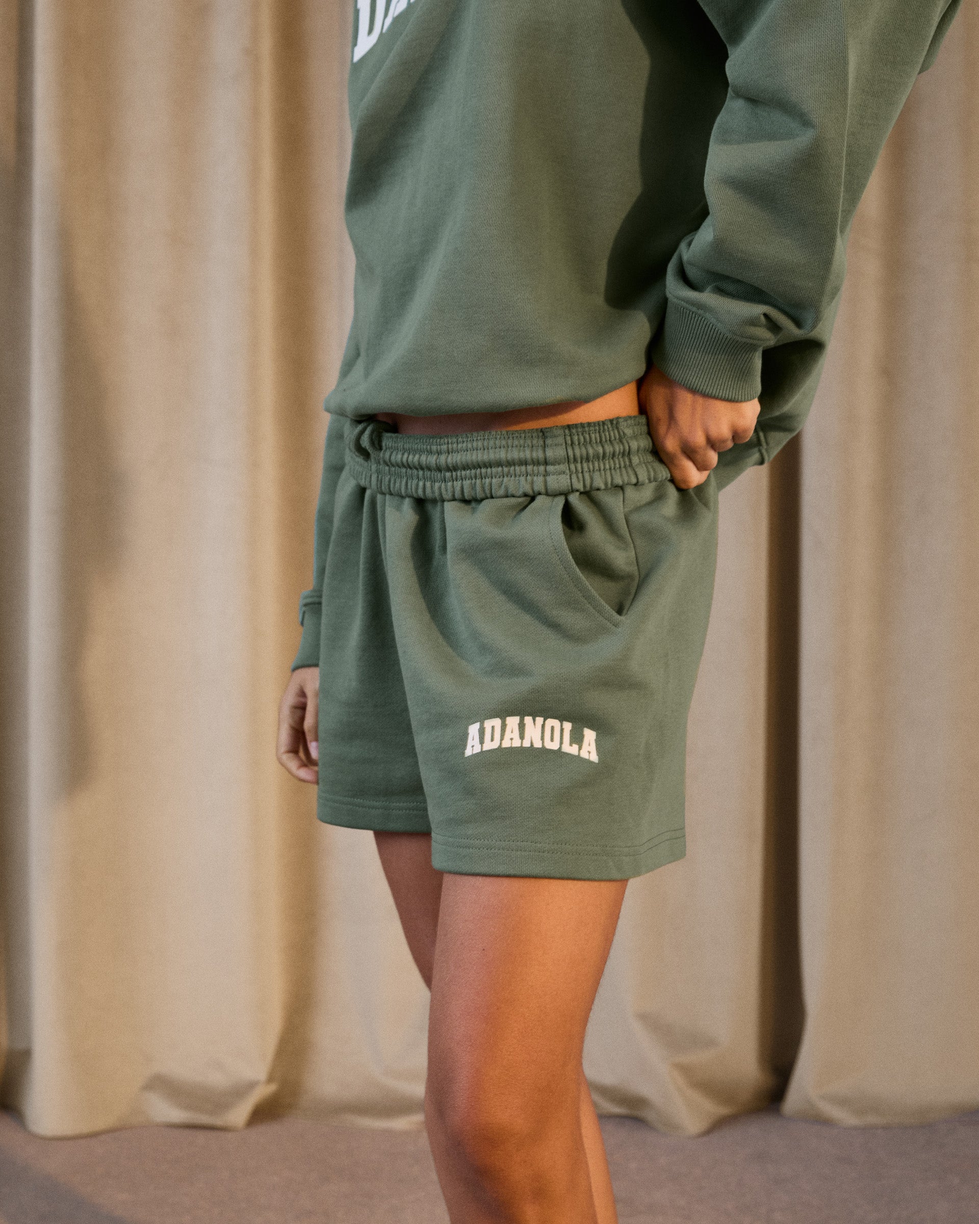 Varsity Sweat Shorts for Men & Women - Eden Green & Marshmallow White - Comfortable Athletic Shorts for Gym, Running, Yoga, and Casual Wear