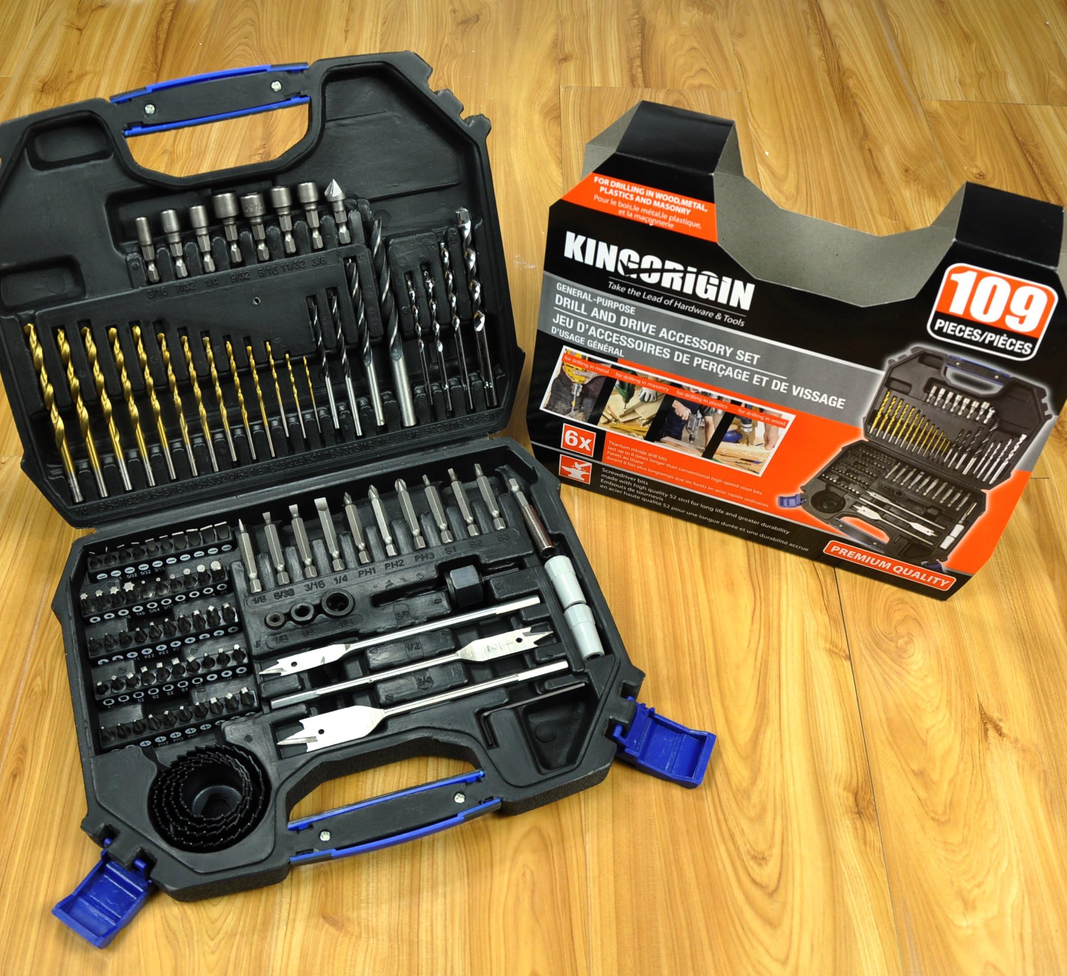 109-Piece Drill and Drive Accessory Set - Premium Drill Bits & Complete Drilling Kit for Wood, Metal & DIY Projects | Perfect for Home Improvement, Construction & Professional Use