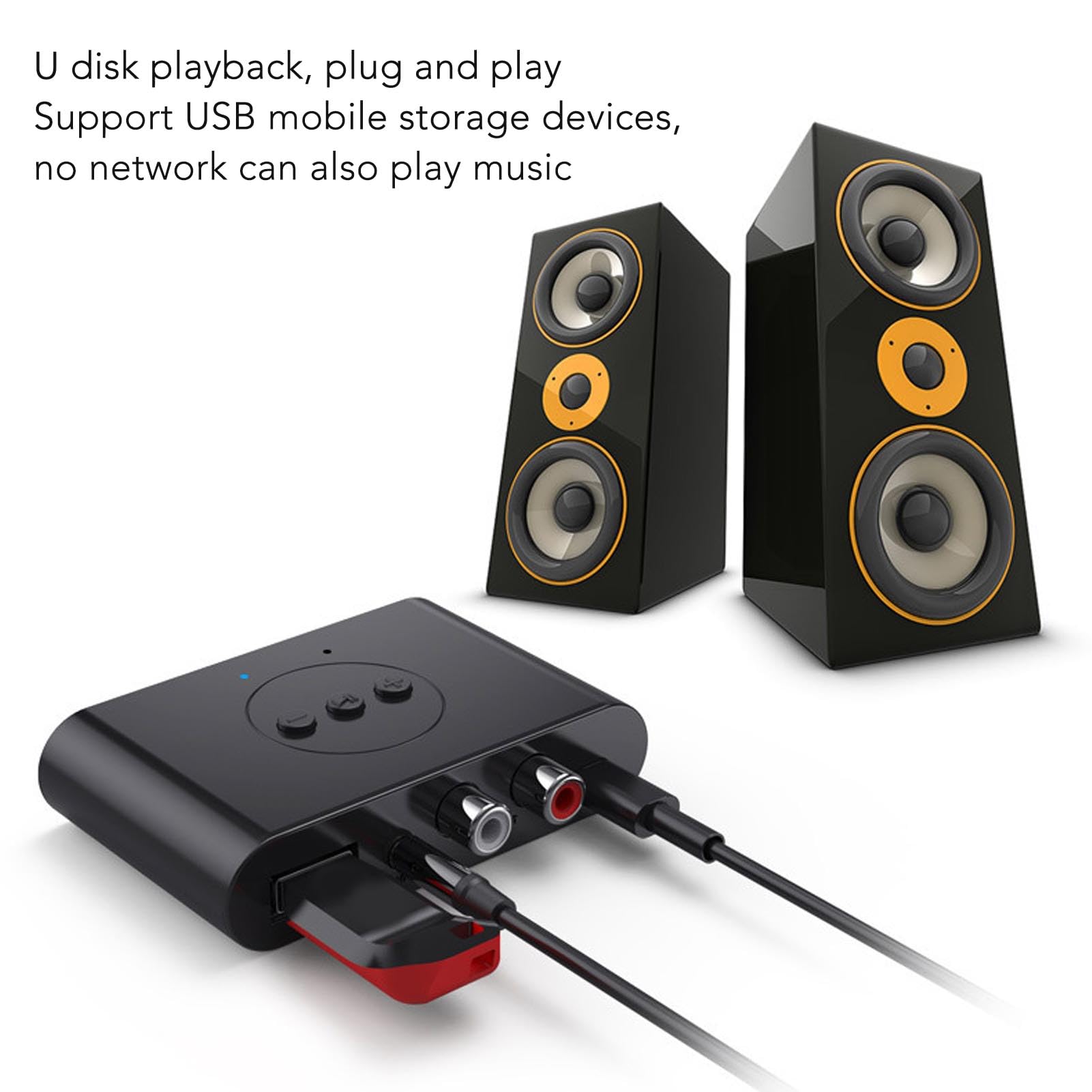 Bluetooth Receiver - Mini Wireless Audio Adapter with NFC, USB & 3.5mm AUX Support for Hands-Free Calls | Car Speaker Amplifier & Phone Sound Enhancer | Perfect for Commuting, Road Trips & Home Audio Setup
