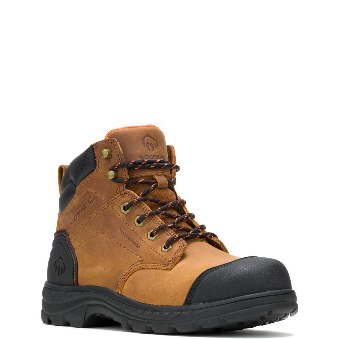Carlsbad Cap Waterproof Steel Toe Work Boots for Men - Tan Safety Shoes for Construction, Hiking & Outdoor Work