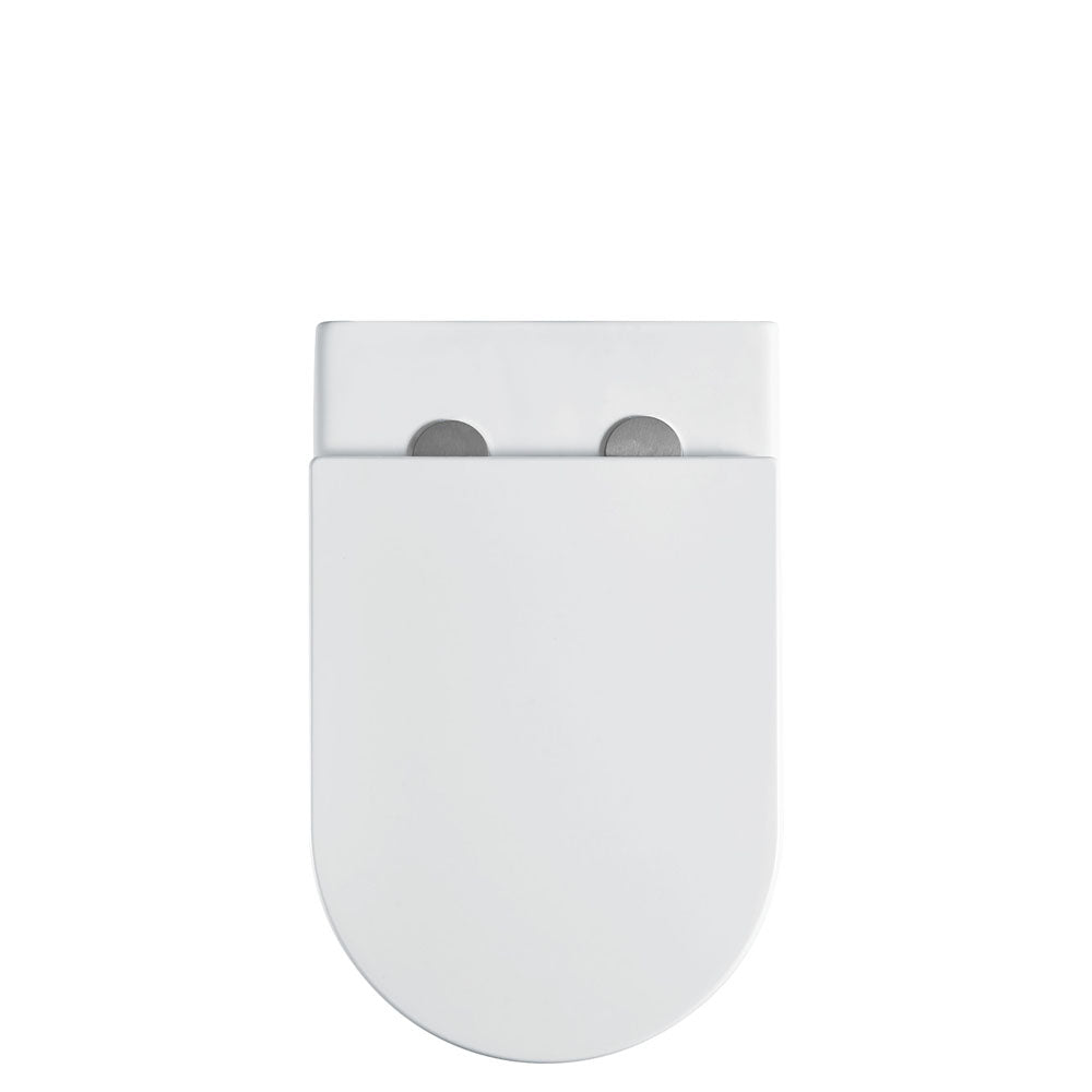 Fienza K025 PS 2 Alix Wall-Mounted Toilet Suite with Slim Seat and P-Trap - Space-Saving Modern Bathroom Solution for Small Homes and Apartments