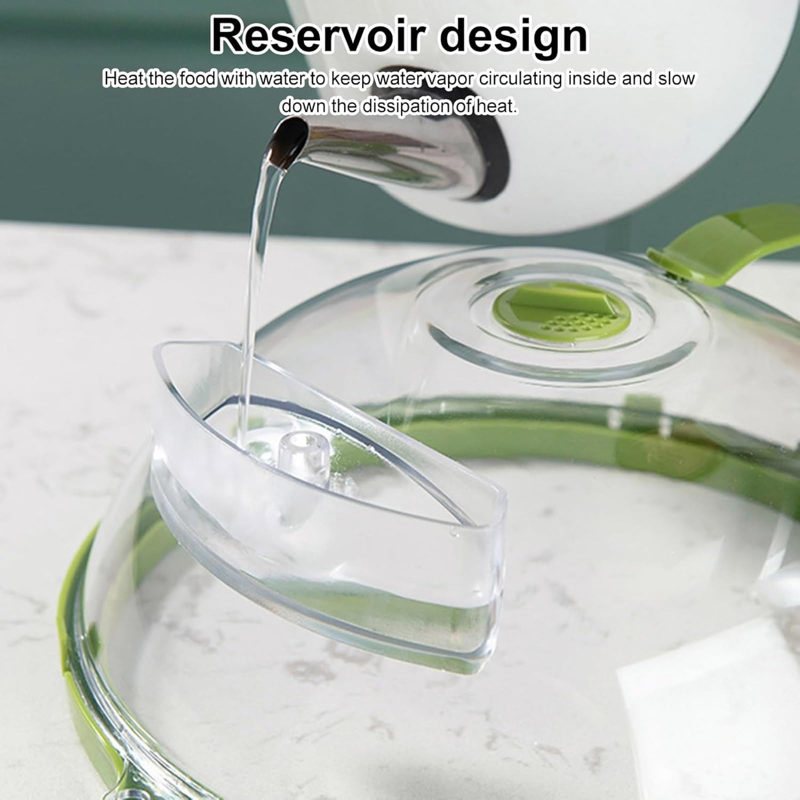 2-in-1 Microwave Cover and Steamer - Splatter Guard with Water Steamer for Cooking, Reusable Microwave Lid for Food Protection - Perfect for Meal Prep, Reheating, and Steaming Vegetables - Essential Kitchen Gadget Accessory