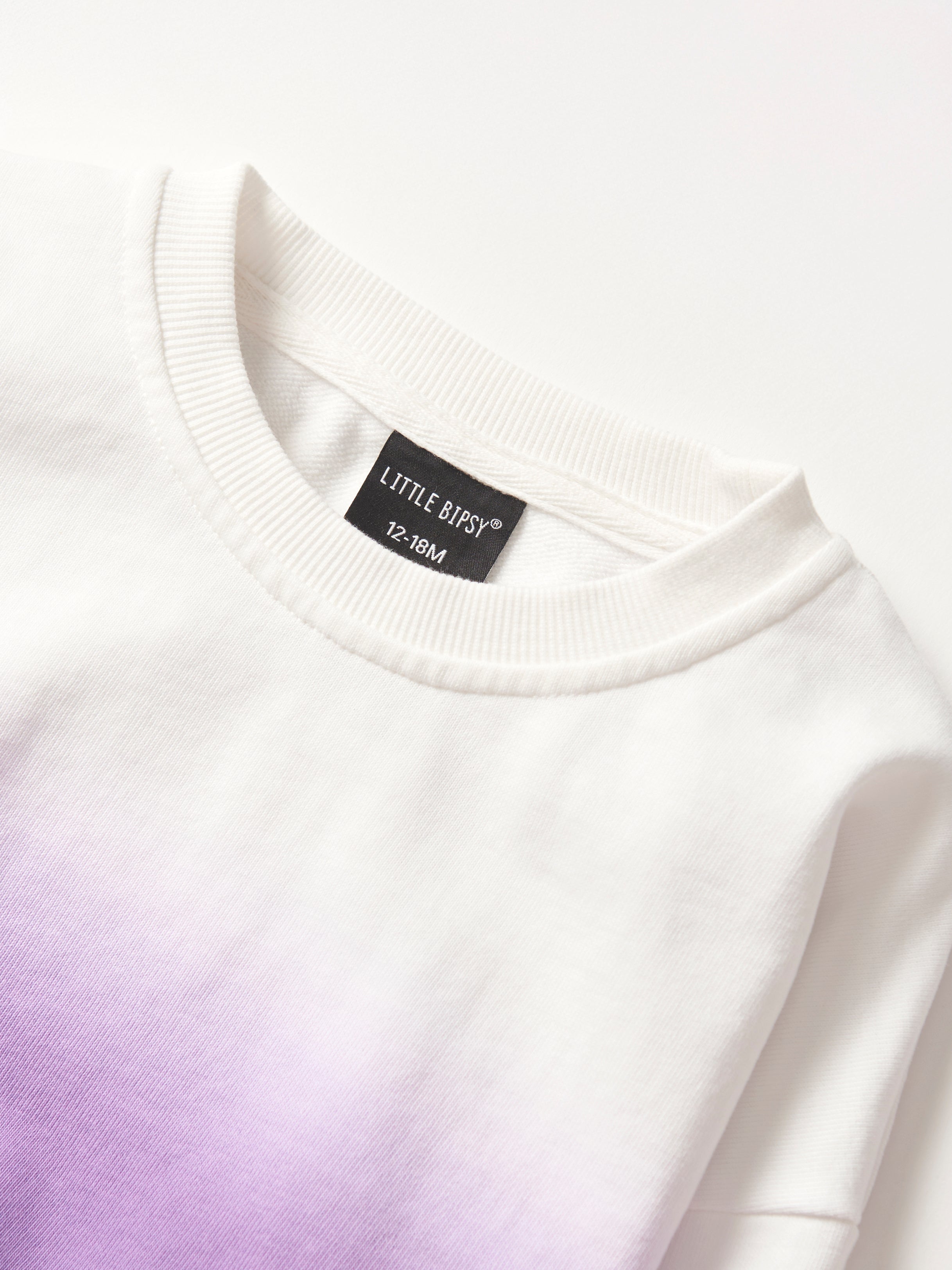 Ombre Lightweight Crewneck Sweatshirt for Women - Soft Purple Gradient Pullover, Comfortable Casual Wear for Everyday Outfits, Lounge & Street Style