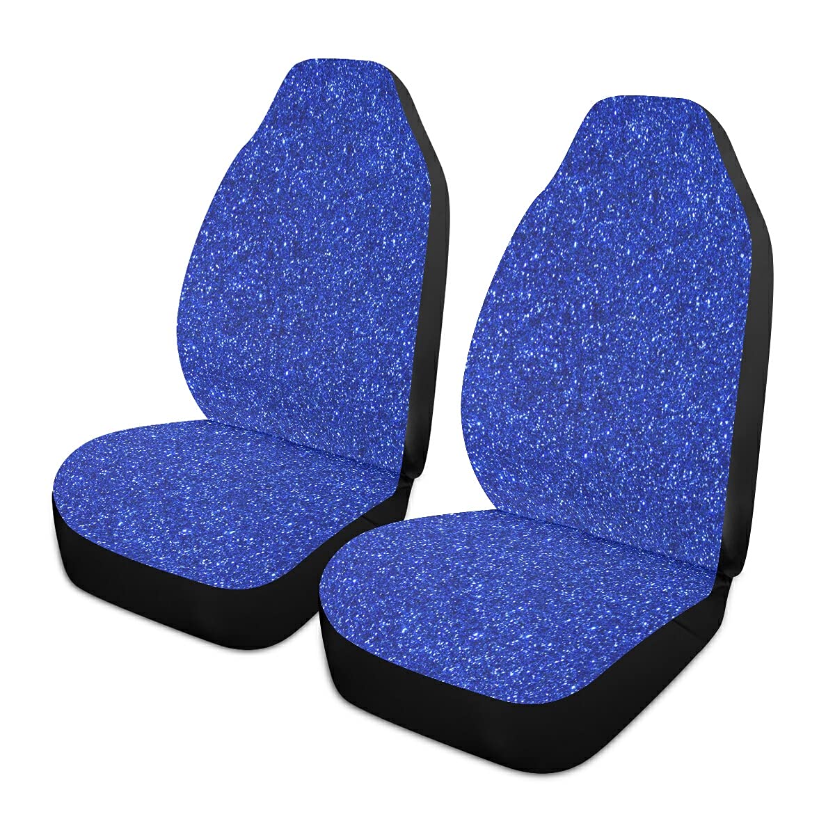 Blue Glitter Breathable Car Seat Covers - 2-Piece Set for Front Seats, Universal Fit for Most Cars, SUVs, Trucks & Vans | Durable Seat Protector with Stylish Sparkle Texture | Perfect for Daily Commute, Road Trips & Vehicle Protection