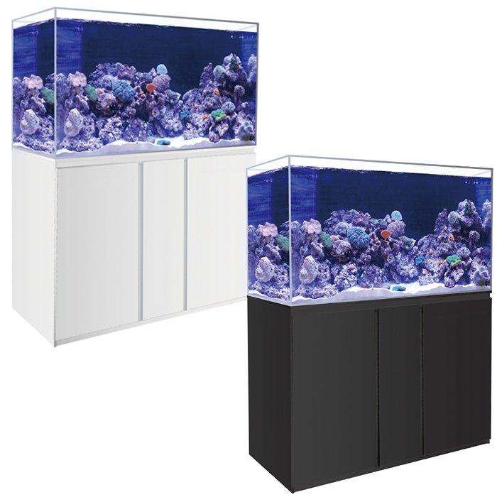 Premium 300L (120cm) Marine Fish Tank & Cabinet Set - White/Black | Saltwater Aquarium Setup for Home or Office Decor