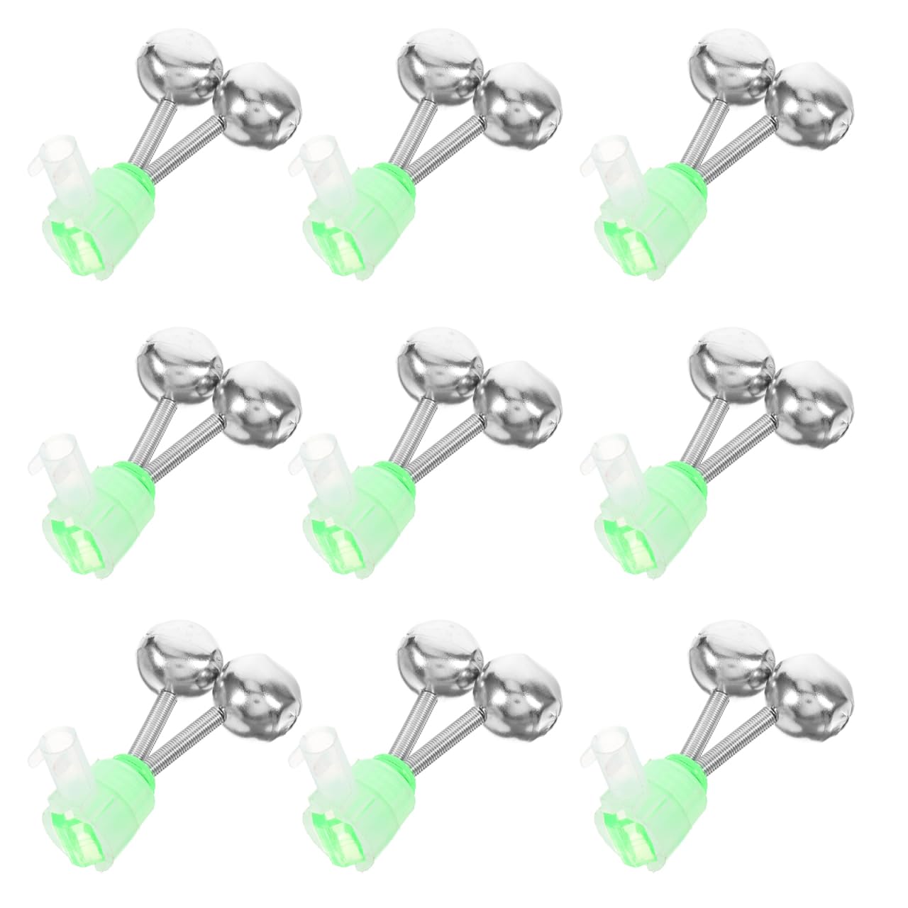 10 Pcs Fishing Bobbers with Bite Alarm Bells - Night Fishing Warning Lights & Rod Indicators for Saltwater & Freshwater - Perfect for Sea, Lake, and River Fishing Trips