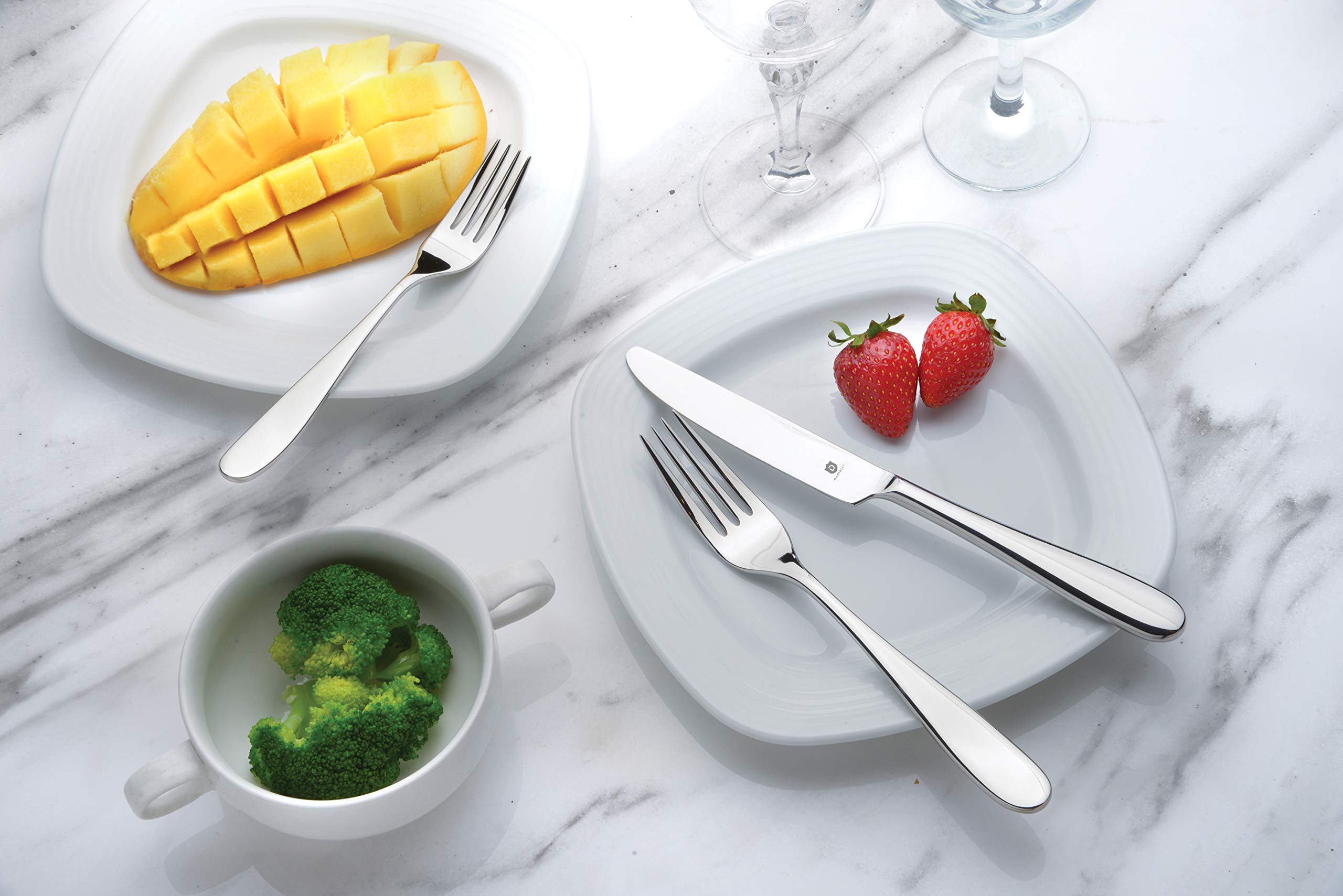 Premium Fidenza Silverware Set - 18/10 Stainless Steel Flatware Set for Elegant Dining & Entertaining - 20-Piece Dishwasher Safe Cutlery Set - Perfect for Weddings, Dinner Parties & Holiday Gatherings