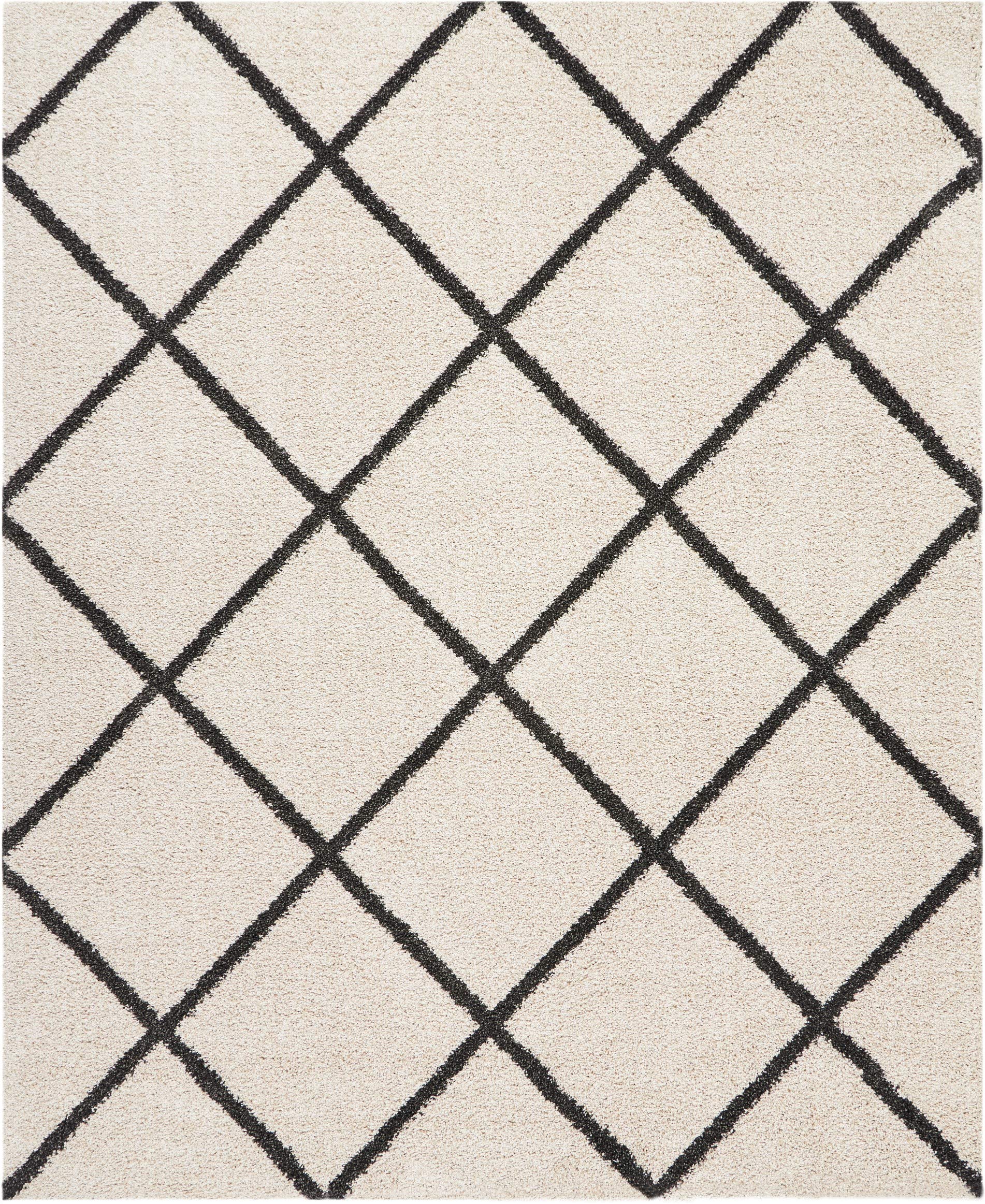 Nourison Brisbane Shag Ivory/Charcoal 8'2