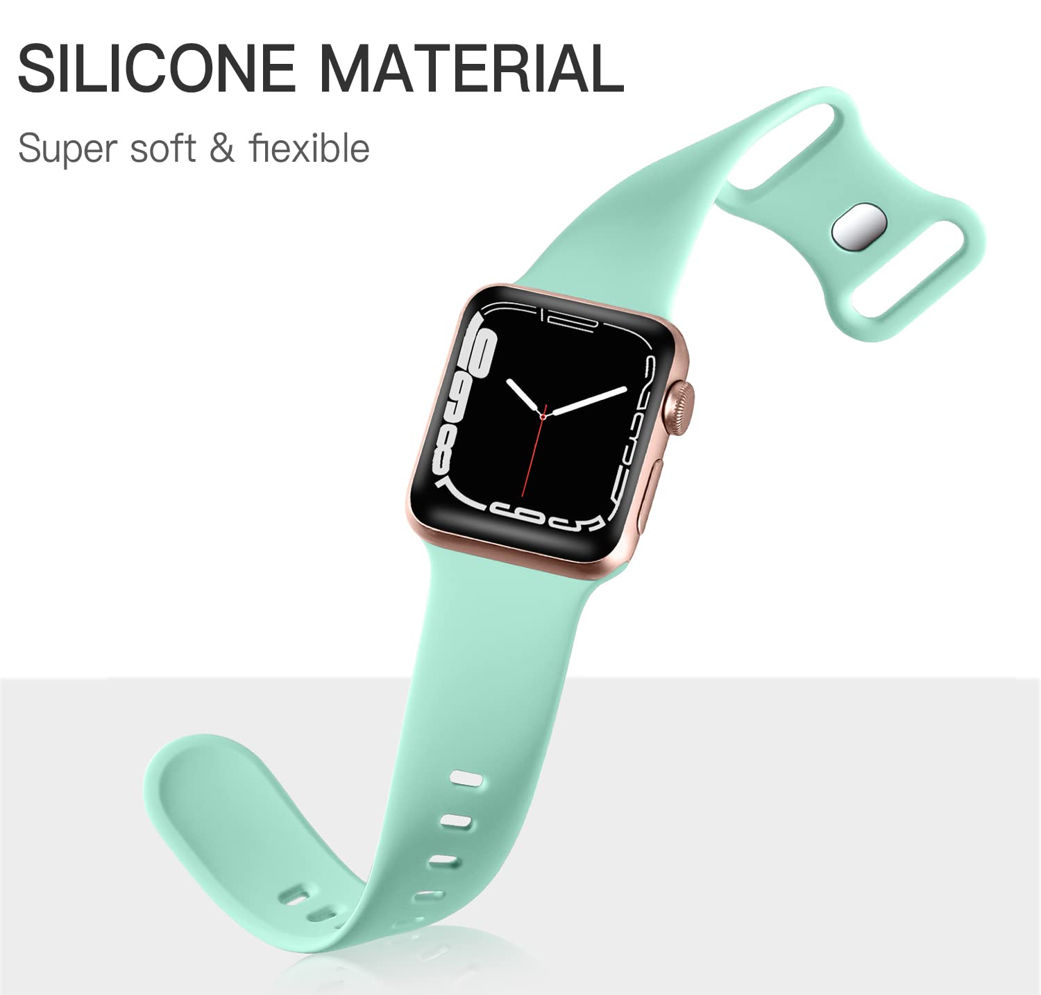 5 Pack Soft Silicone Sport Bands Compatible with Apple Watch 38mm 40mm 41mm - for iWatch Series 8/7/6/5/4/3/2/1/SE/Ultra - Breathable & Comfortable Strap for Men & Women - Perfect for Workouts, Running & Daily Wear (S/M Size)