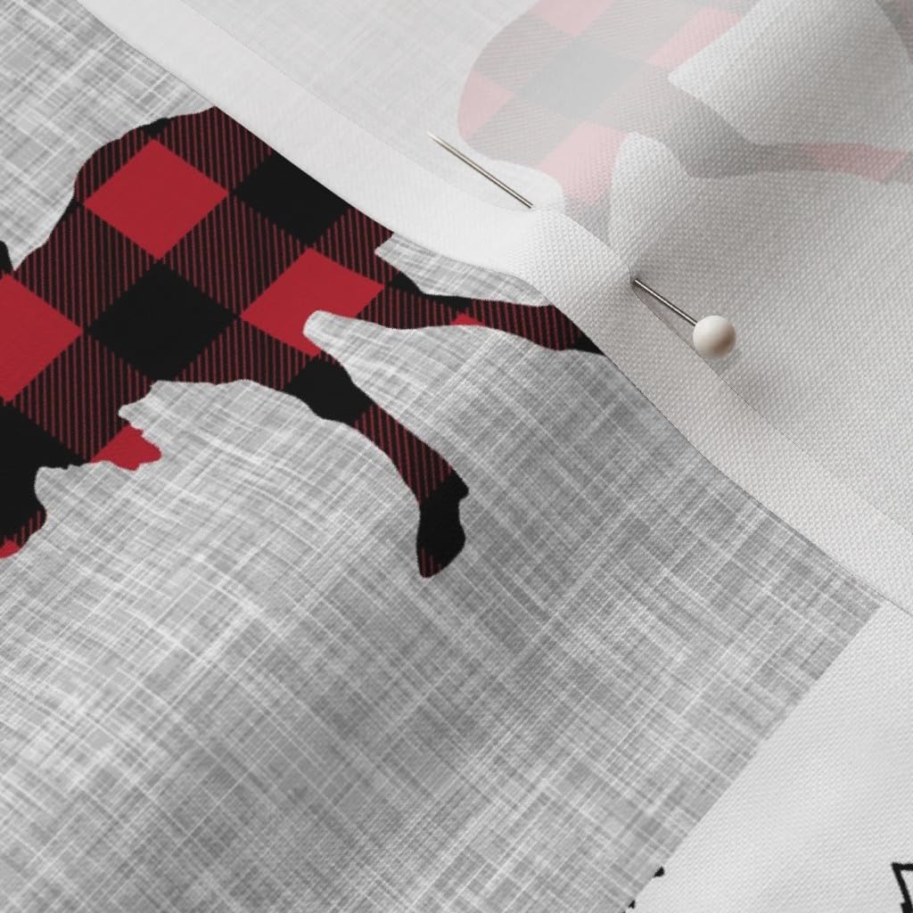 Premium Spoonflower Fabric - Woodland Buffalo Plaid Moose Print on Petal Signature Cotton by The Yard for Quilting, Sewing & DIY Crafts | Perfect for Camping Decor, Apparel & Home Décor