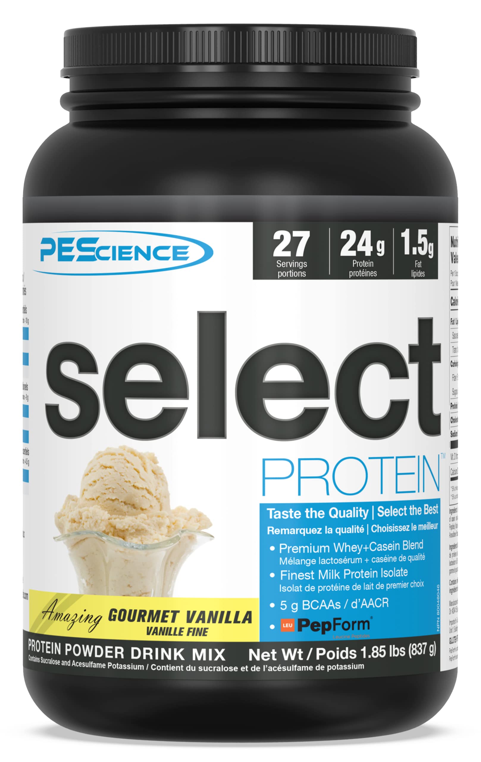 PEScience Select Low Carb Protein Powder - Gourmet Vanilla, 27 Servings | Keto Friendly, Gluten Free Whey Protein for Weight Loss & Muscle Recovery | Perfect for Post-Workout, Breakfast Smoothies & Healthy Snacks