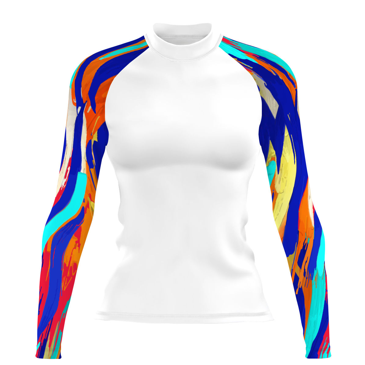Women's UPF 50+ Long Sleeve Rash Guard - White Cozumel Surf Shirt for Sun Protection & Water Sports
