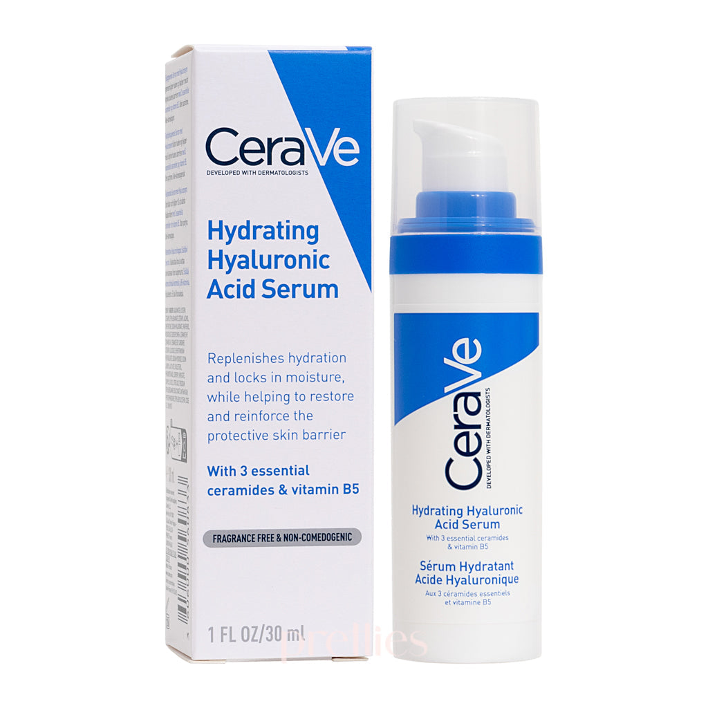 CeraVe Hydrating Hyaluronic Acid Serum 30ml | Fragrance-Free Face Moisturizer for Dry Skin | Day & Night Use for Plump, Hydrated Skin | Perfect for Skincare Routine & Travel