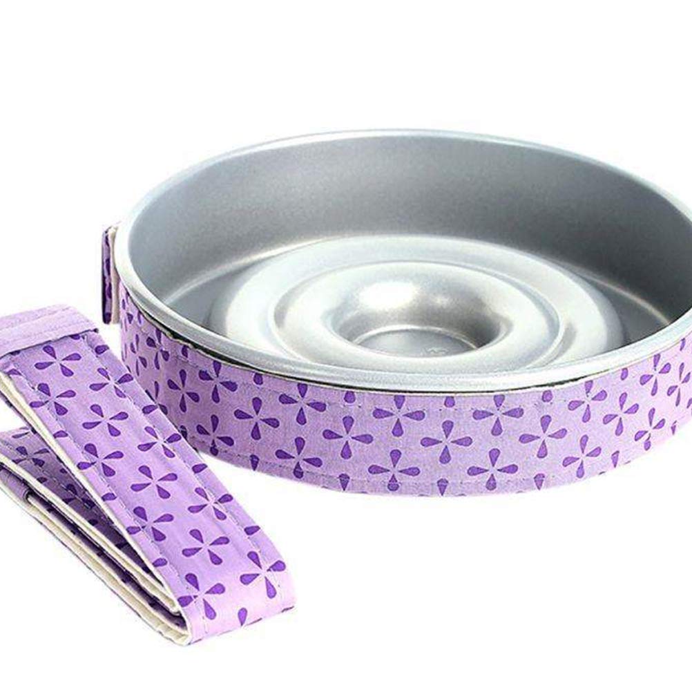 2pcs Adjustable Square Griddle Wraps - Even Bake Strip Belt for Round Cakes, Moist Baking Tool with Purple Ribbon - Perfect for Cake Decorating, Pastry Making & Home Baking