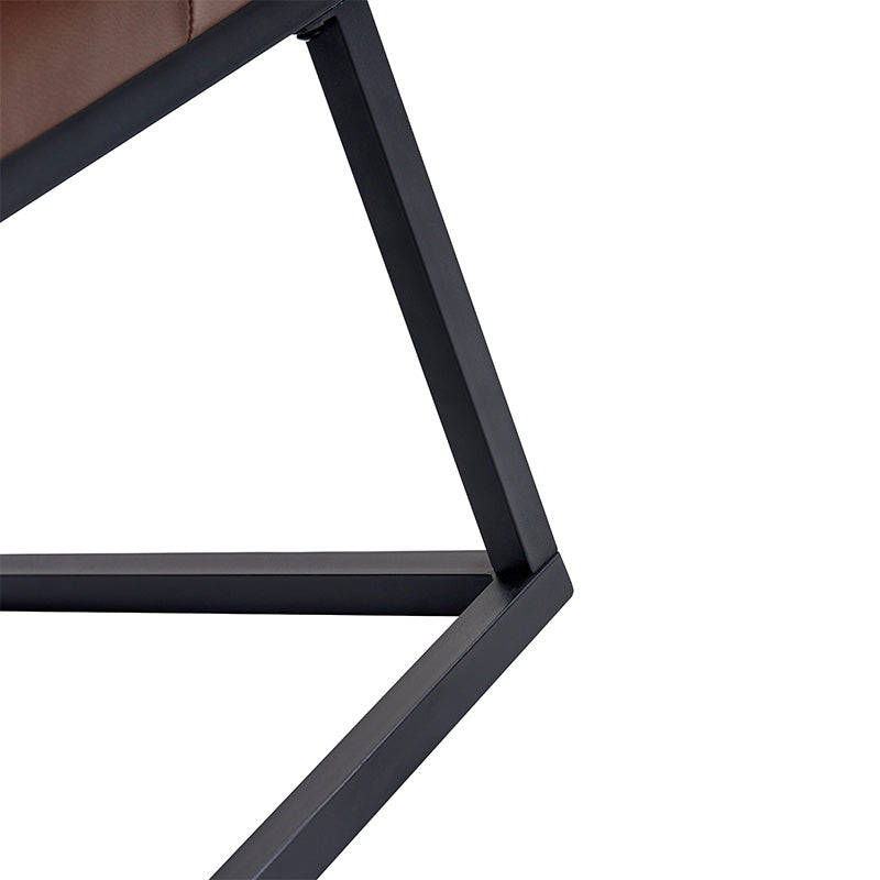Genuine Leather Ottoman with Open Frame Base - Modern Footrest & Storage Stool for Living Room, Bedroom, or Office