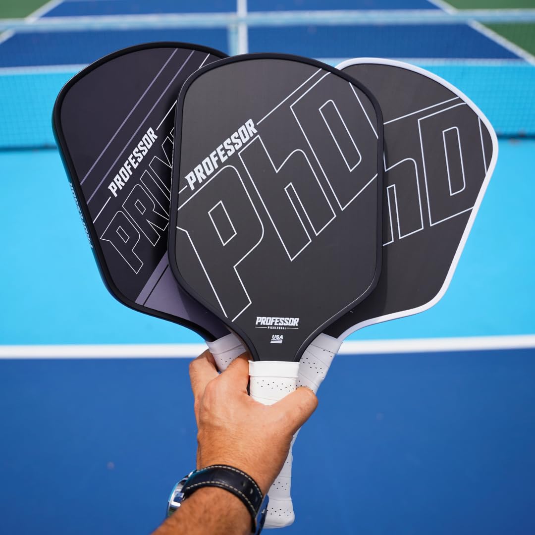 Premium Raw Carbon Fiber Pickleball Paddle with White Edge - Professional Grade Paddle for Competitive Play & Tournament Use - Lightweight & Durable Design for Enhanced Performance