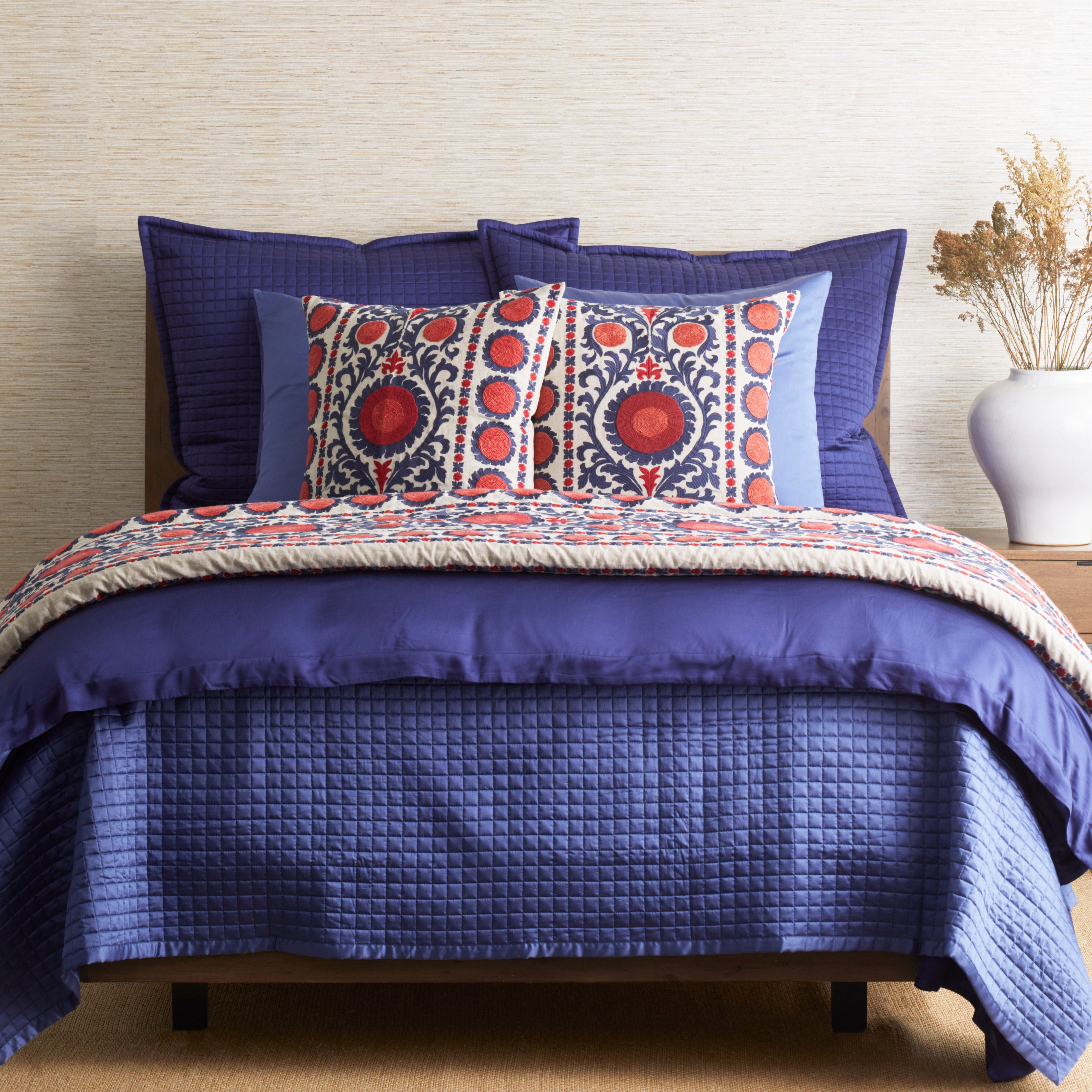 Handmade Suzani Throw Blanket - Boho Chic Cotton Afghan Throw - Perfect for Sofa, Bed, or Outdoor Picnic