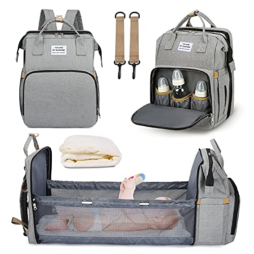 Waterproof Diaper Bag Backpack for Moms - Lightweight & Spacious Baby Nappy Bag for Travel, Daycare & Outings (Gray) | Perfect for Shopping, Park Trips & Family Adventures