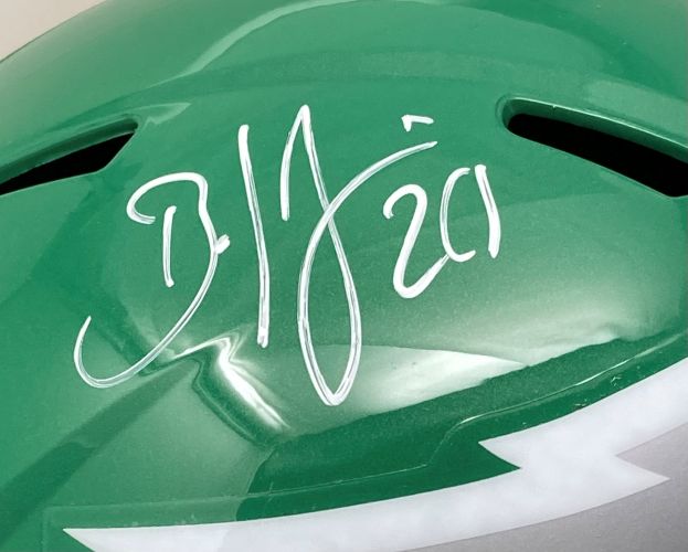 Brian Dawkins Autographed Philadelphia Eagles Kelly Green Speed Replica Helmet with Display Case - NFL Collectible for Eagles Fans, Man Cave Decor, Sports Memorabilia Gift