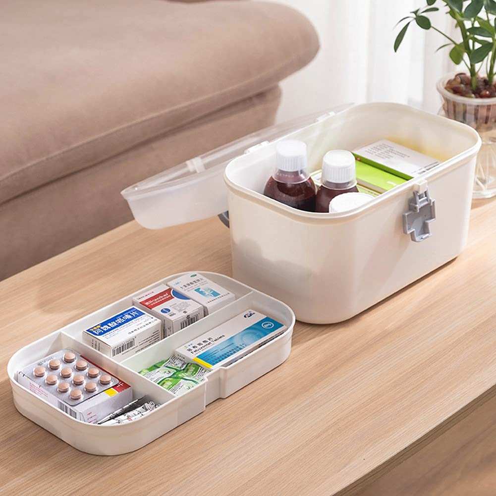 Cheaonglove Large First Aid Kit - Portable Medicine Storage Box with Modern Design, White, Unisex - Perfect for Home, Office, Travel & Emergency Preparedness