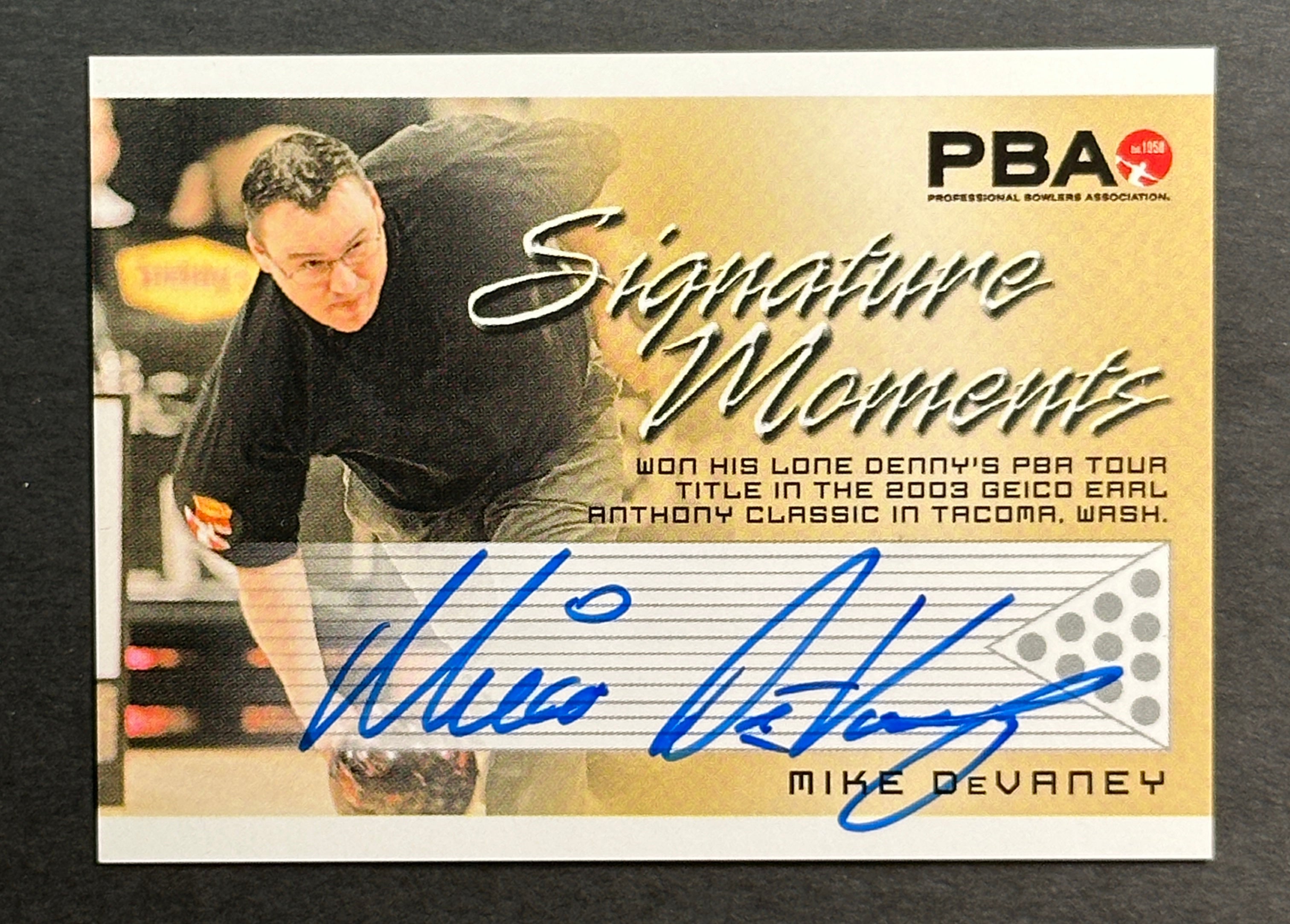 Mike DeVaney 2007 Rittenhouse Signature Moments PBA Autographed Bowling Trading Card - Collectible Sports Memorabilia for Bowling Fans & Card Collectors