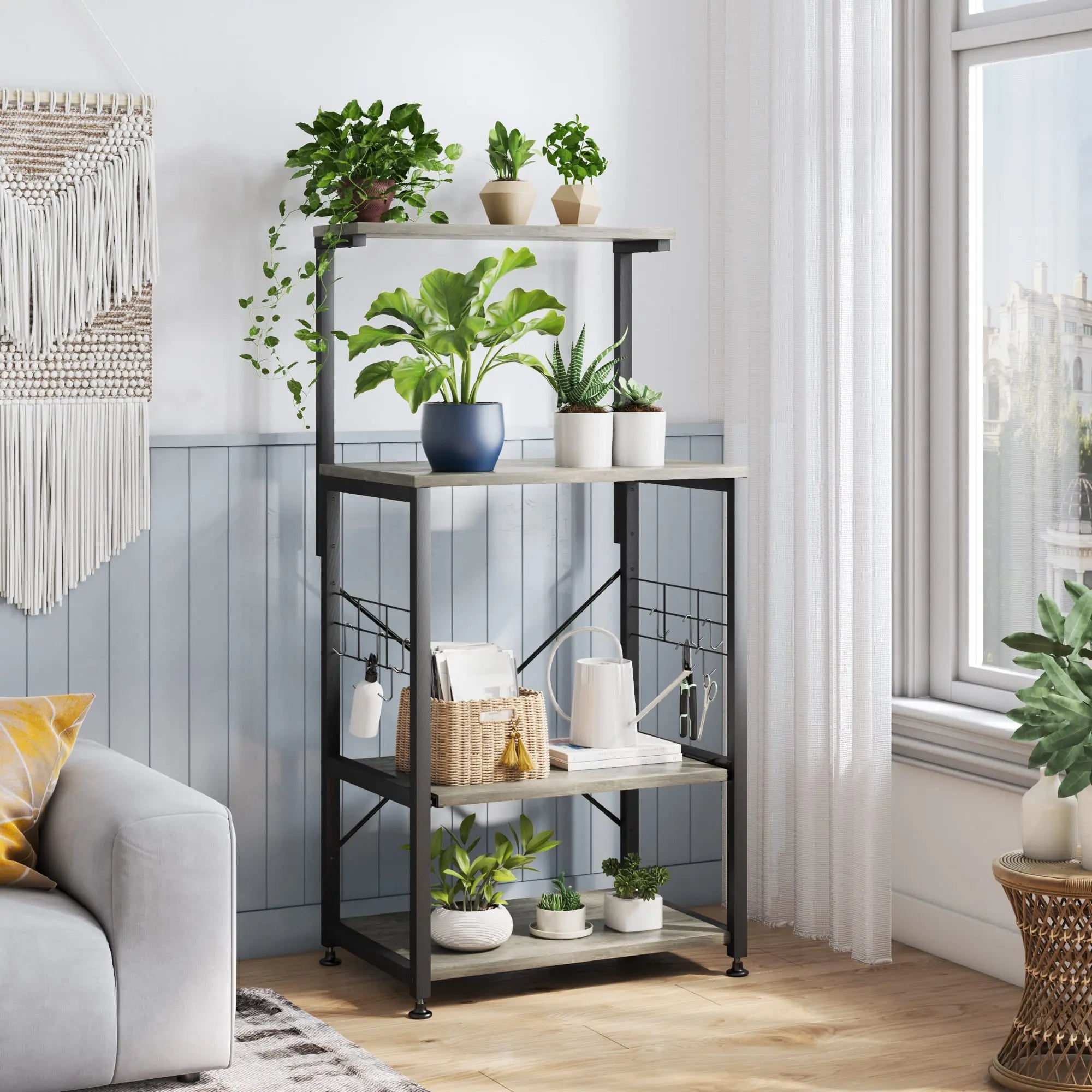 Bestier 4-Tier Rolling Baker's Rack with Wheels - Heavy Duty Metal Kitchen Storage Shelf for Baking, Cooking & Organizing Spices, Utensils, Cookbooks | Perfect for Small Kitchens, Pantries & Restaurants
