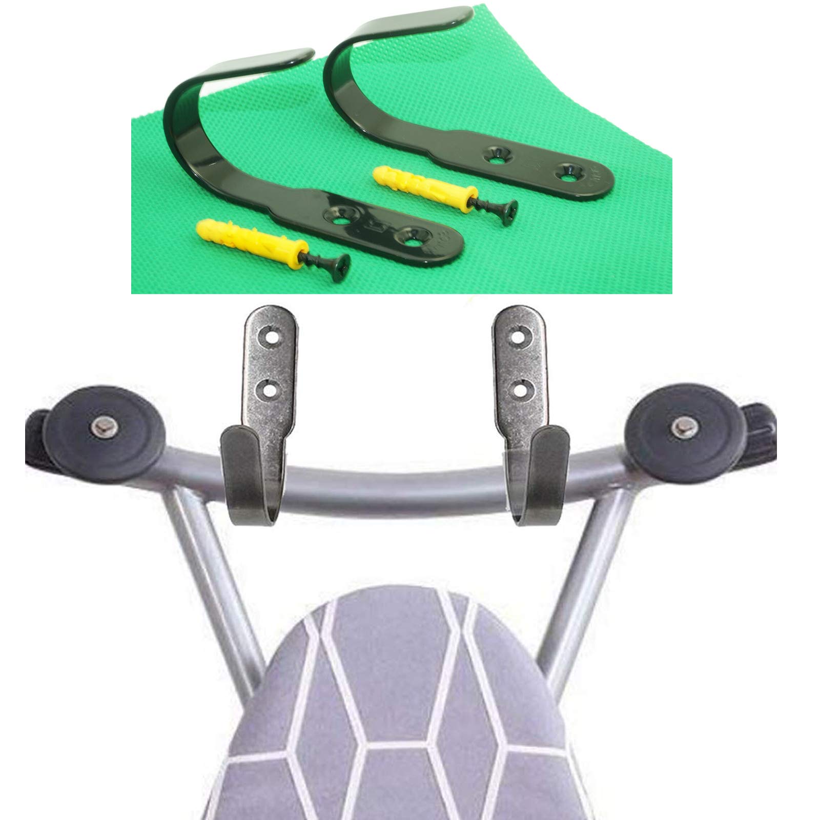 Pmsanzay Black Metal Wall Mount Ironing Board Holder - Space Saving Wall Hanger & Organizer for Iron Storage - No Ironing Board Needed - Perfect for Small Laundry Rooms, Apartments & Closets