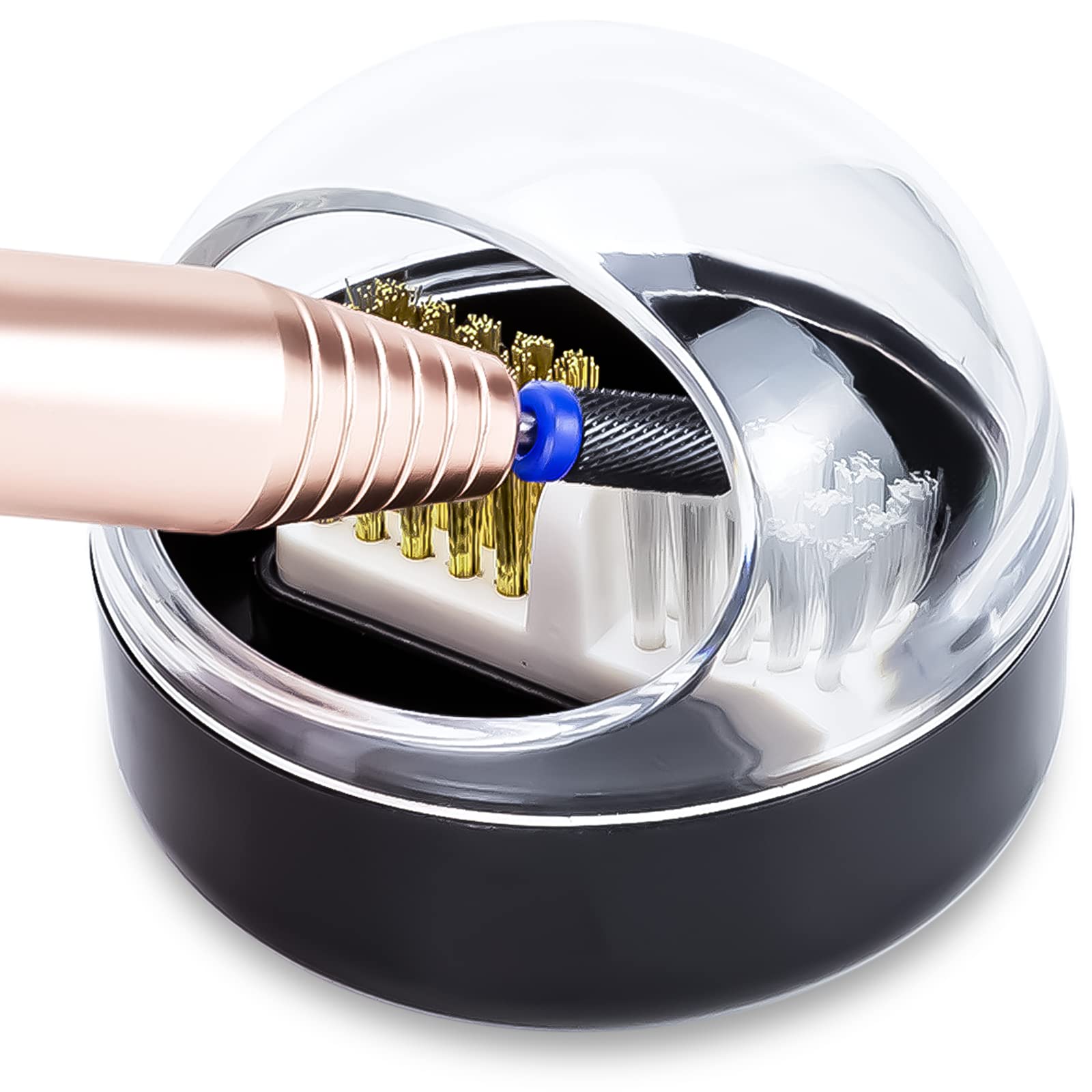 Professional Nail Drill Bits & Cuticle Cleaner Kit - Steel & Nylon Brush for Home & Salon Use