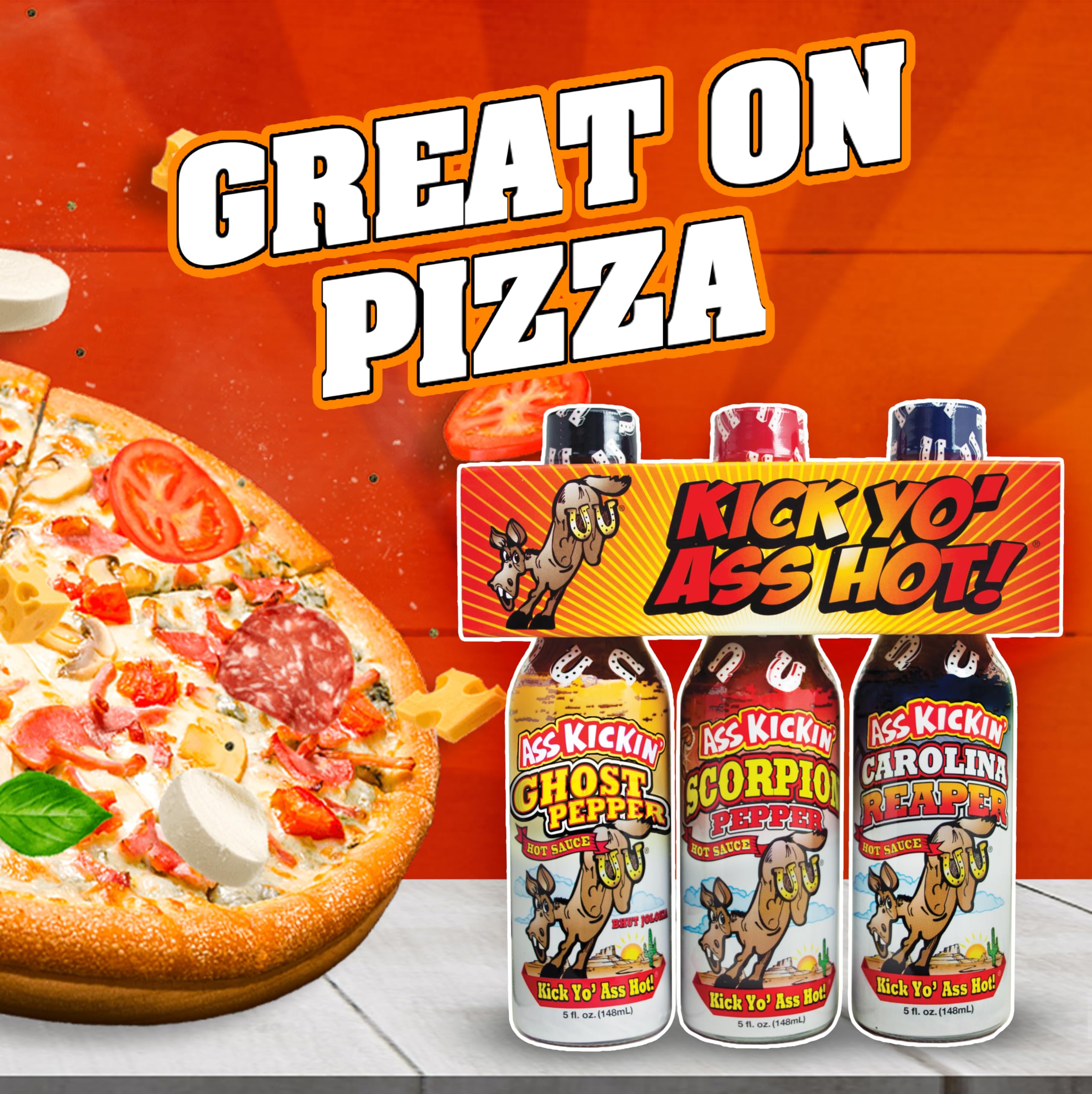 Kick Yo' Ass Hot Sauce Gift Set - Spicy Variety Pack [Region Free] - Perfect for Hot Sauce Lovers, Gifts & Party Favors