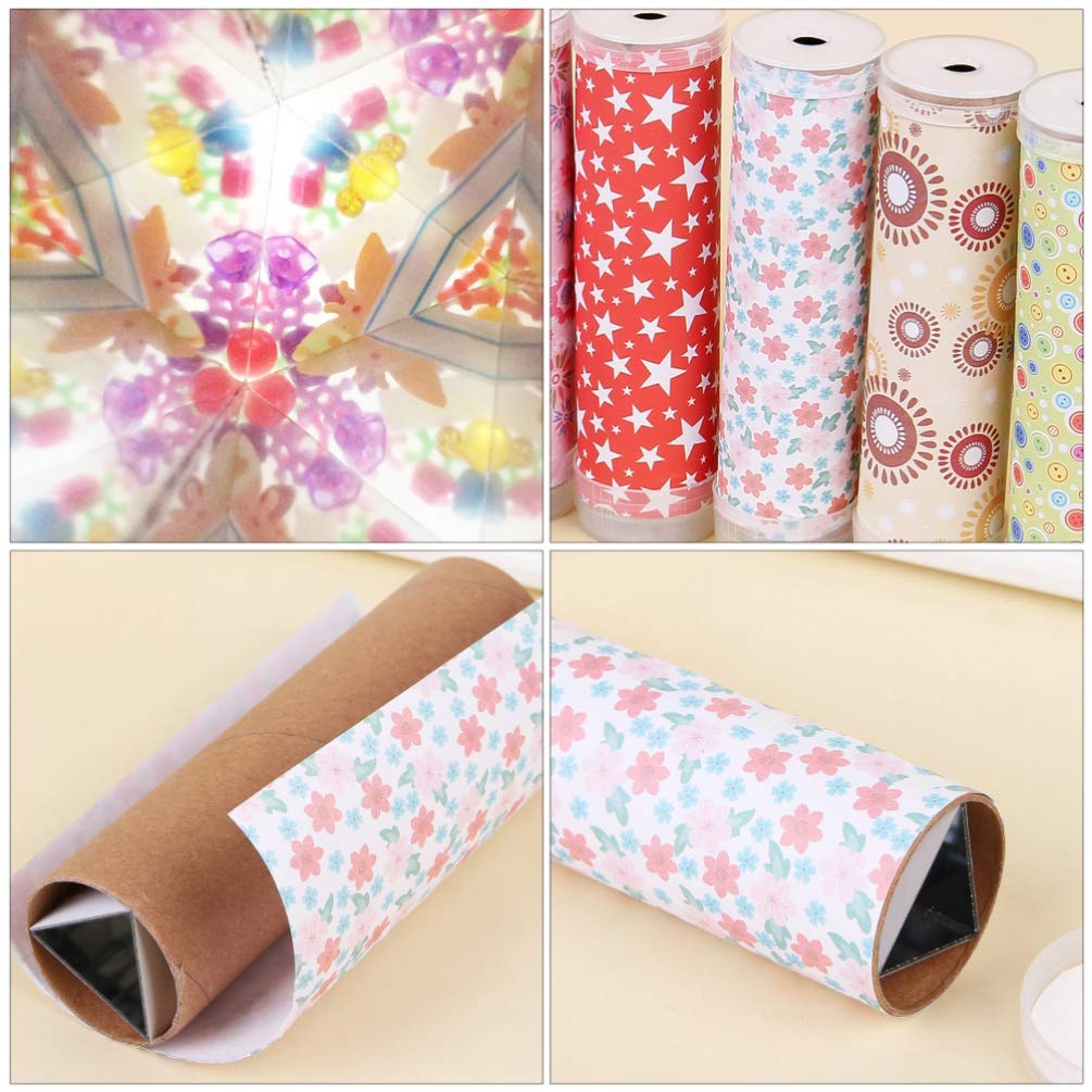 Zerodeko 5-Piece Kaleidoscope Craft Kit for Kids - DIY Optical Illusion Toy with Rotating Paper Materials | Vintage-Style Educational STEM Toy for Creative Play & Science Learning