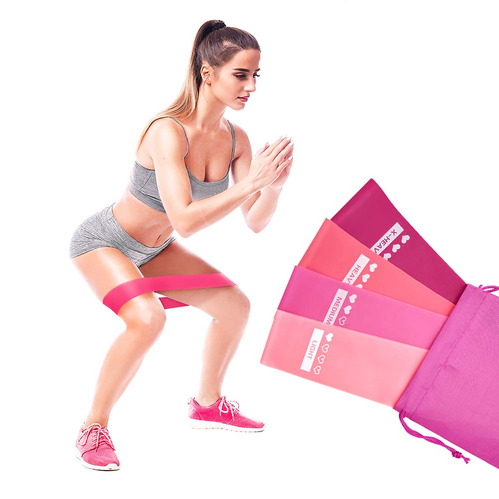 JACKBAGGIO 4-Piece Elastic Resistance Bands Set - Yoga, Physical Therapy & Home Fitness Training with Breathable Storage Bag | Perfect for Strength Training, Stretching & Rehabilitation Exercises