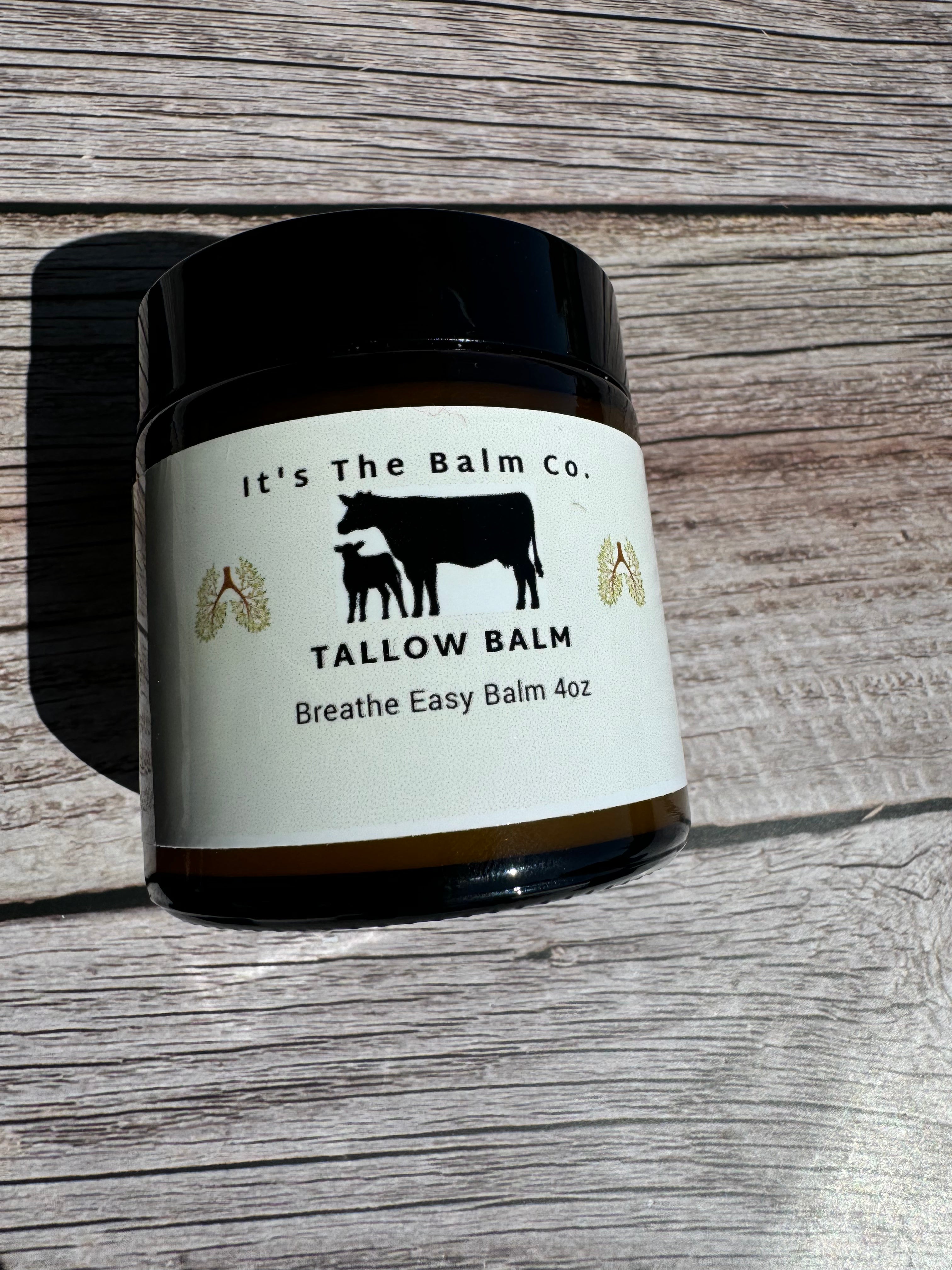 4oz Adult Breathe Easy Balm - Tallow Chest Rub for Congestion Relief & Soothing Comfort | Perfect for Cold, Flu, and Allergy Season | Natural Respiratory Support for Adults