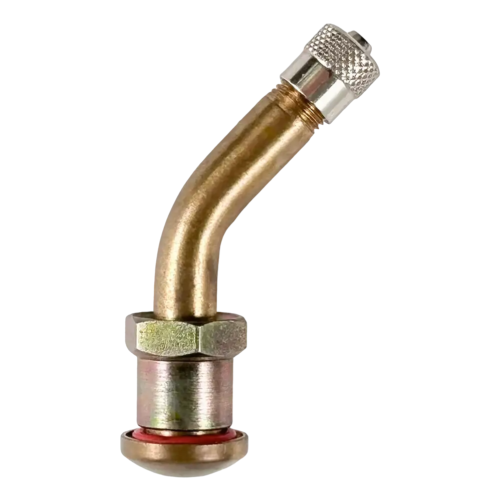 45° Bend Brass Clamp for Truck & Bus Valve - 1 x 1.1 Inch, 9.7mm RH Thread - Heavy Duty Air Brake System Fitting - Perfect for Commercial Vehicle Repair & Maintenance