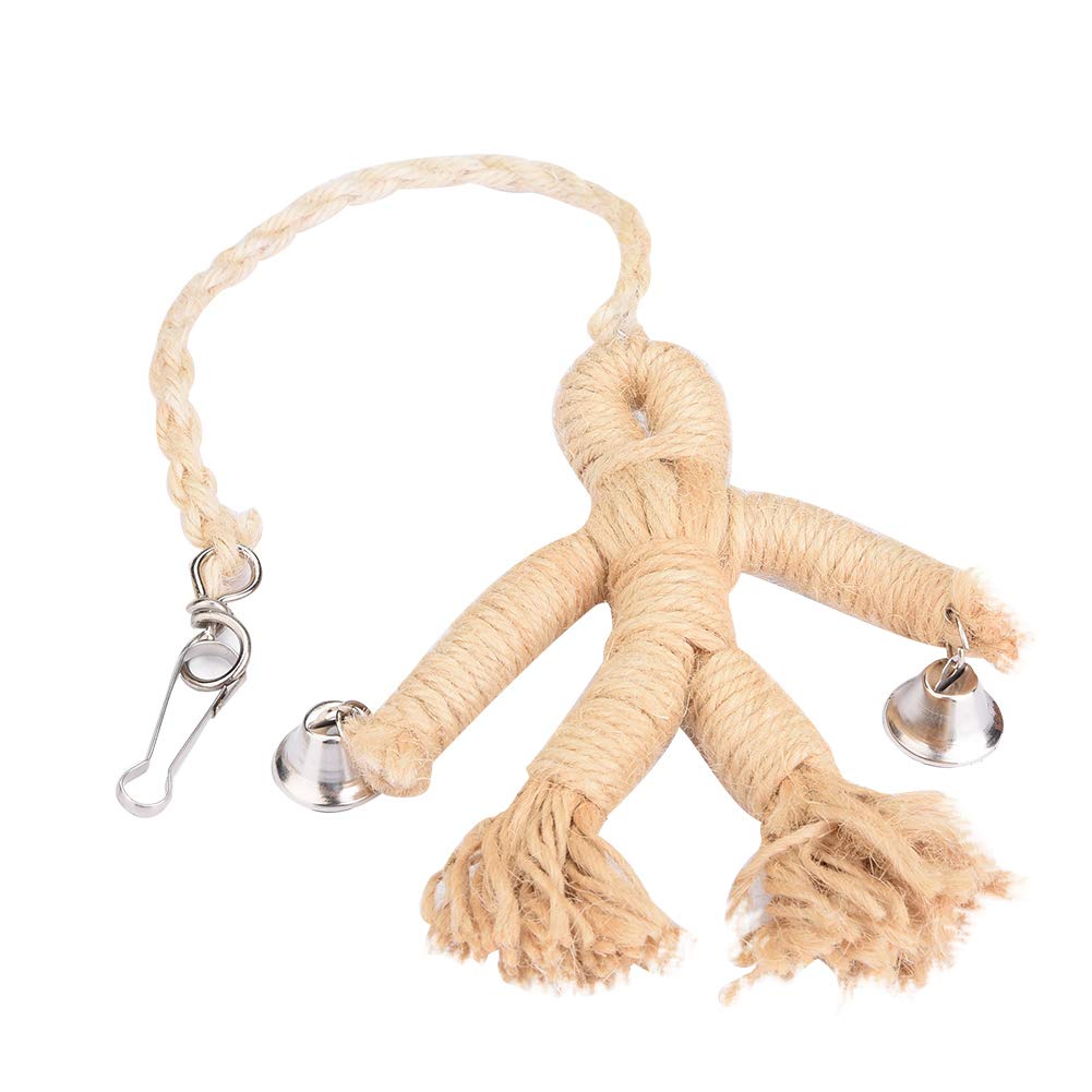 Premium Hemp Rope Parrot Chew Toy & Swing - 15.75 x 5.51 Inch Hanging Bird Toy for Parrots, Cockatiels, Macaws - Natural Fiber Chewing & Climbing Activity - Perfect for Cage Entertainment & Beak Exercise