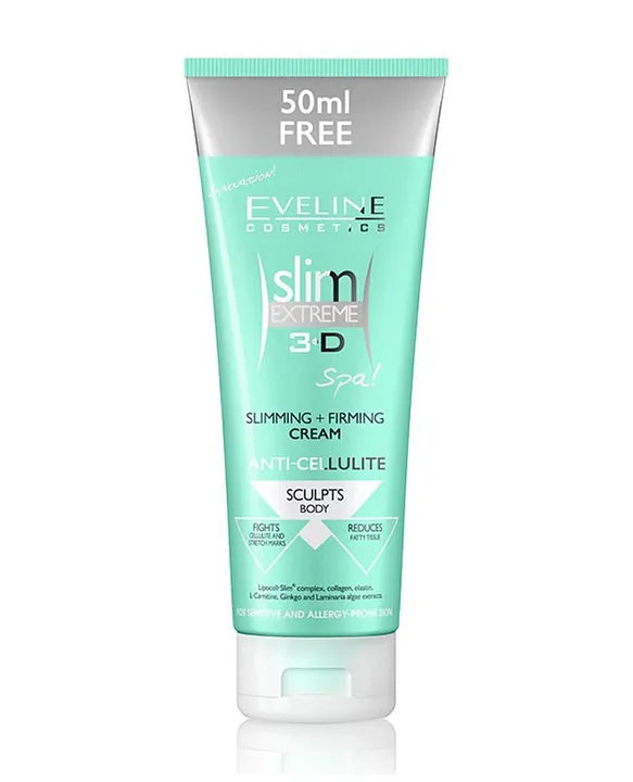 EVELINE COSMETICS Slim Extreme 3D Anti-Cellulite Cream for Weight Loss & Body Firming - 250ml Cellulite Treatment for Thighs, Buttocks & Stomach - Visible Results in Weeks | Perfect for Post-Pregnancy & Weight Loss Journey