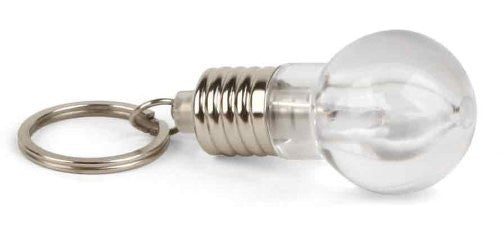 Kikkerland LED Light Bulb Keychain - Mini Portable Flashlight for Keys, Camping, Hiking & Emergency Use