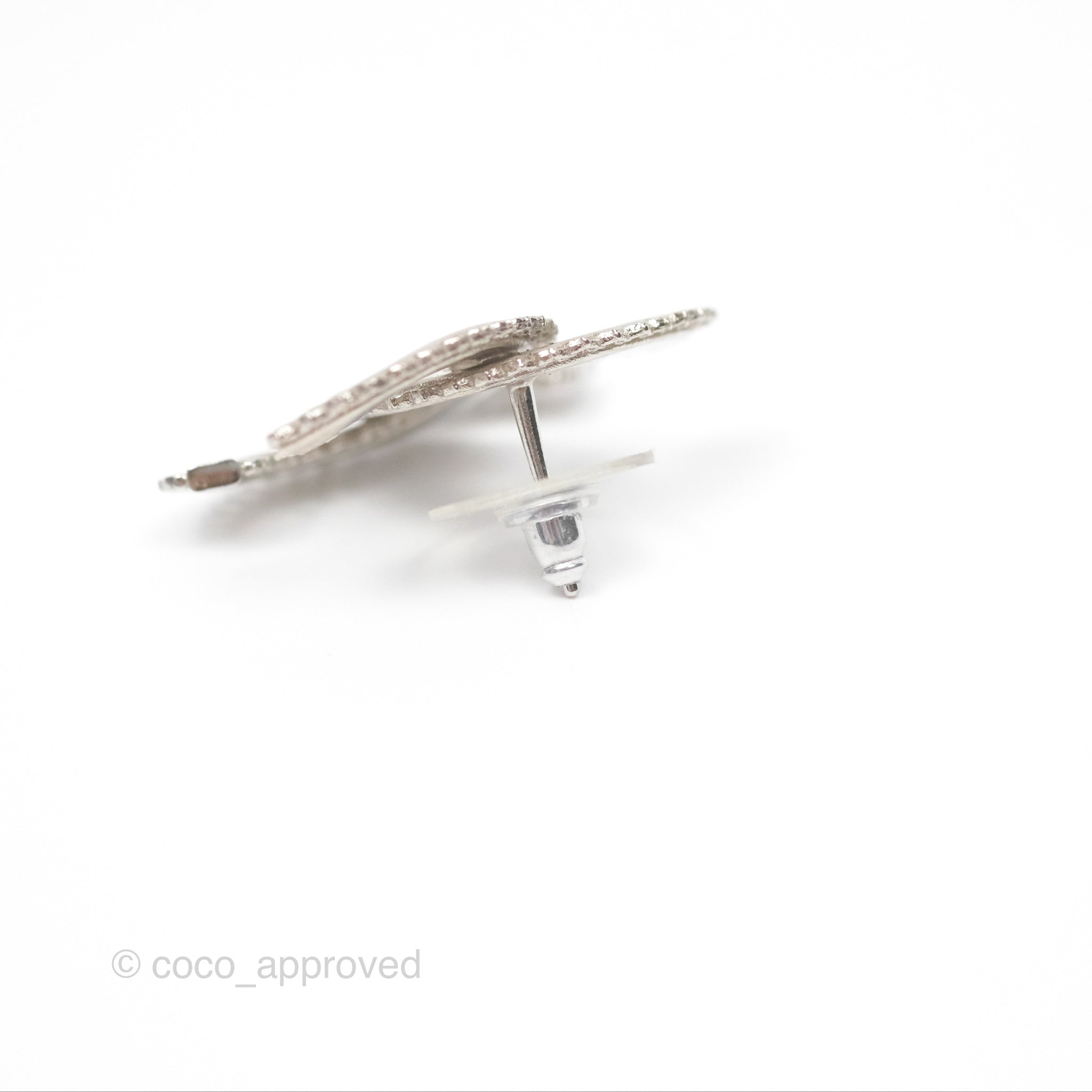 Chanel CC Logo Earrings for Women - Silver Tone Fashion Jewelry - Perfect for Parties, Weddings & Special Occasions