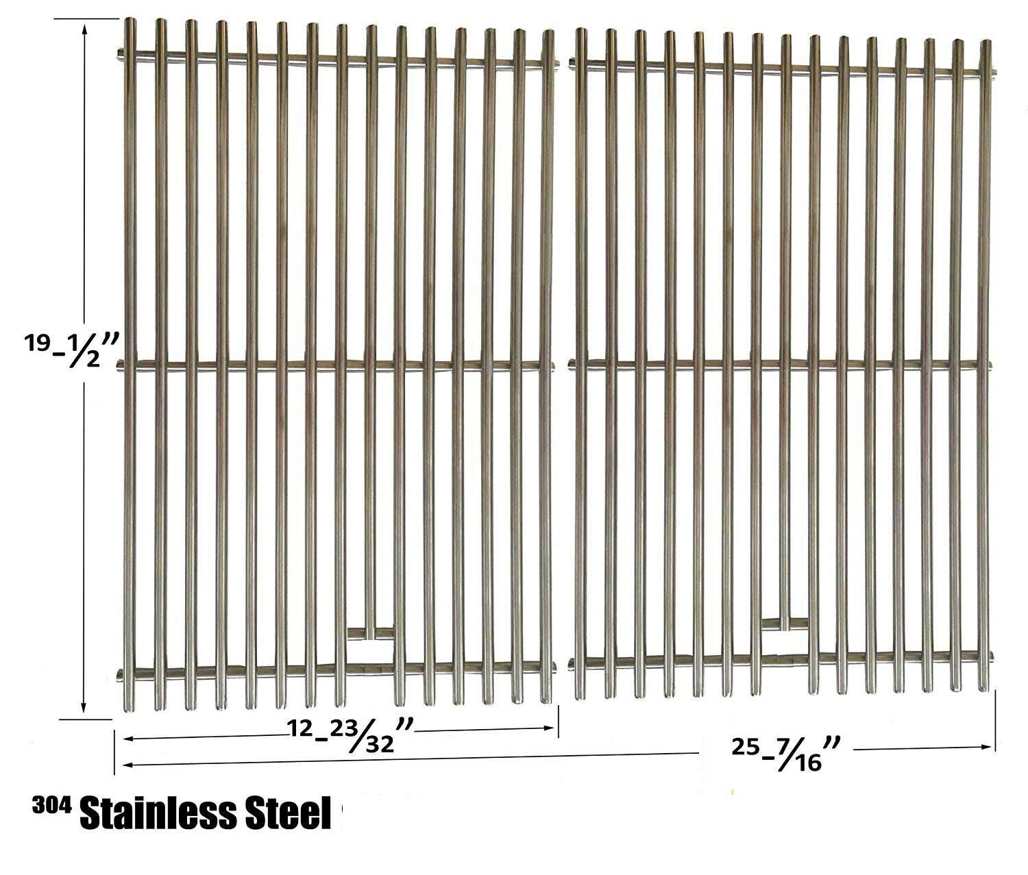 AFTERMARKET 9mm Stainless Steel Cooking Grates Replacement for Weber Genesis E & S Series Gas Grills - Set of 2 | Durable BBQ Grill Parts | Perfect for Backyard Grilling, Outdoor Cooking & Family Gatherings