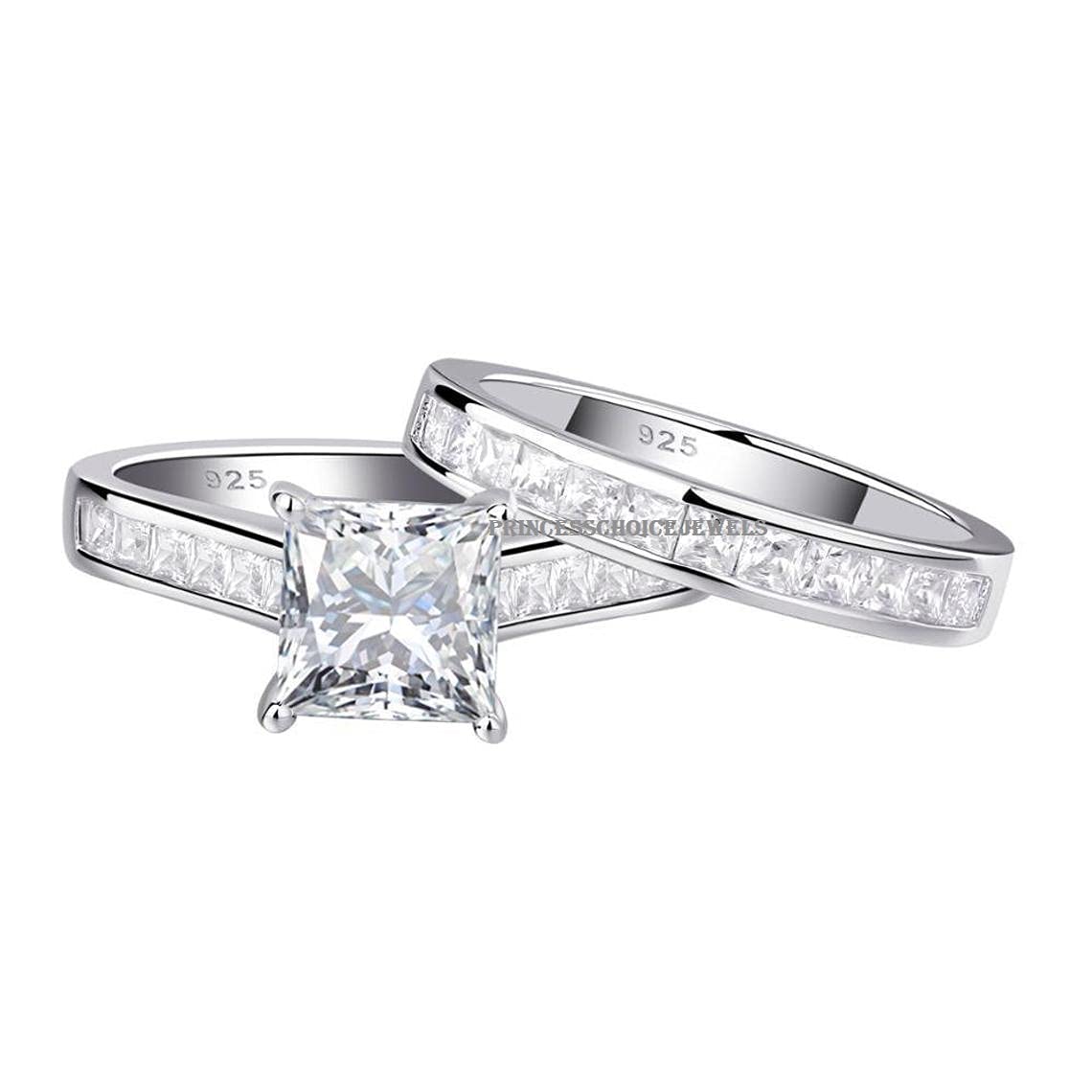 925 Sterling Silver CZ Engagement Wedding Ring Set for Women - Stackable Promise & Bridal Rings for Her - Perfect for Proposals, Anniversaries, and Romantic Gifts