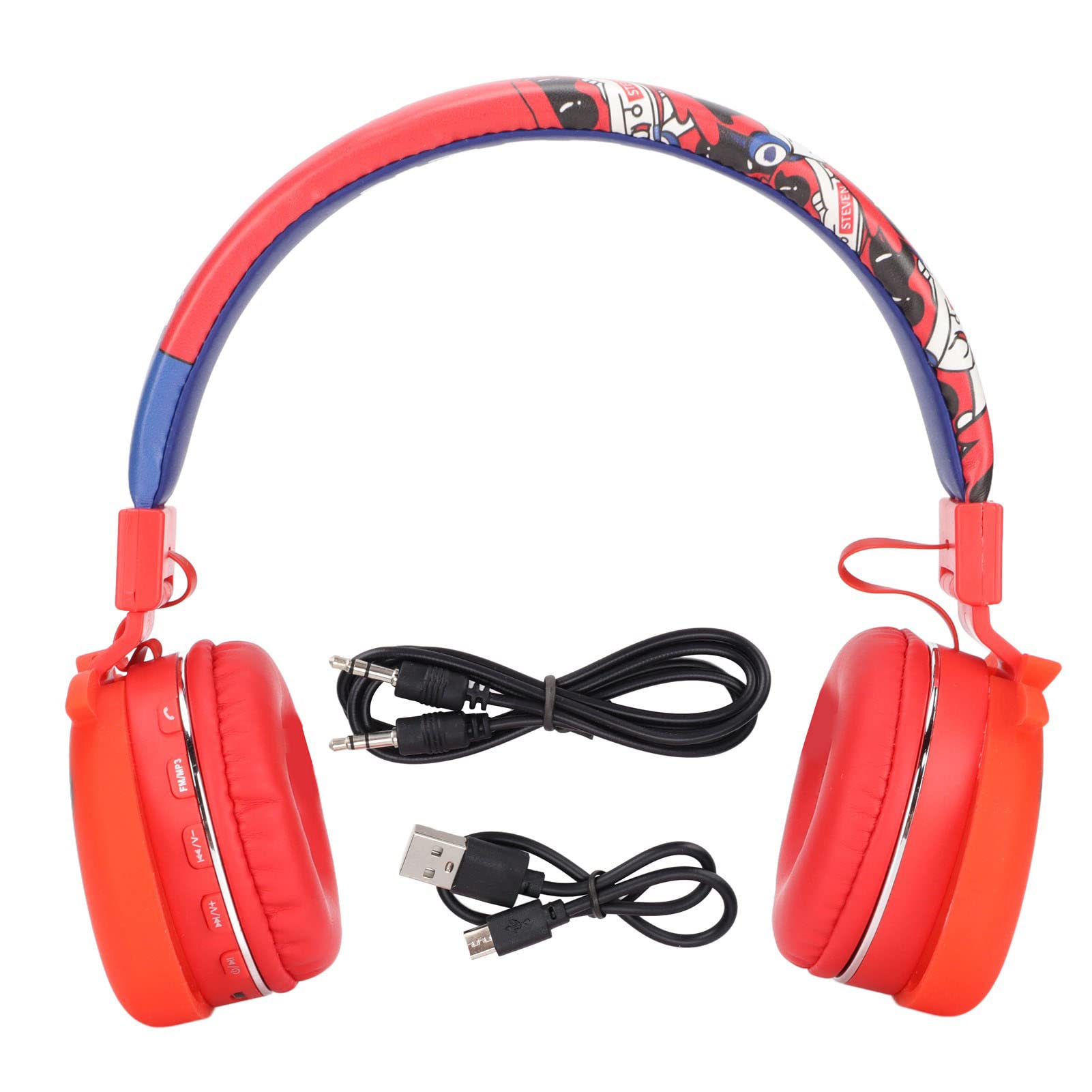 JIJO Kids Bluetooth Headphones with Memory Card & AUX Input - Cartoon Wireless Headset for Children, Compatible with iPhone, Android, iPad, Tablet, PC, Laptop - Perfect for Online Learning, Gaming & Travel