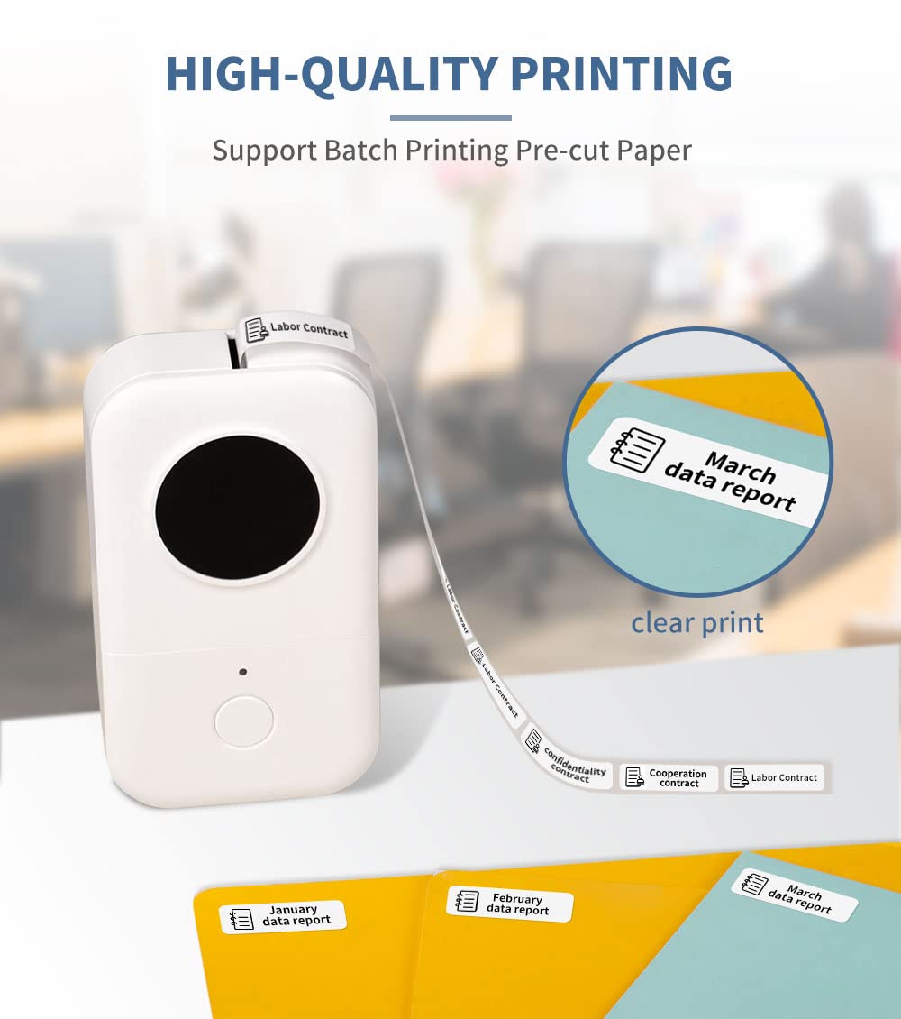 Phomemo D30 Bluetooth Label Maker - Wireless Mini Thermal Label Printer for Home & Office, Rechargeable Portable Labeling Machine Compatible with Smartphones & Tablets | Organize Storage, Pantry, Files & More