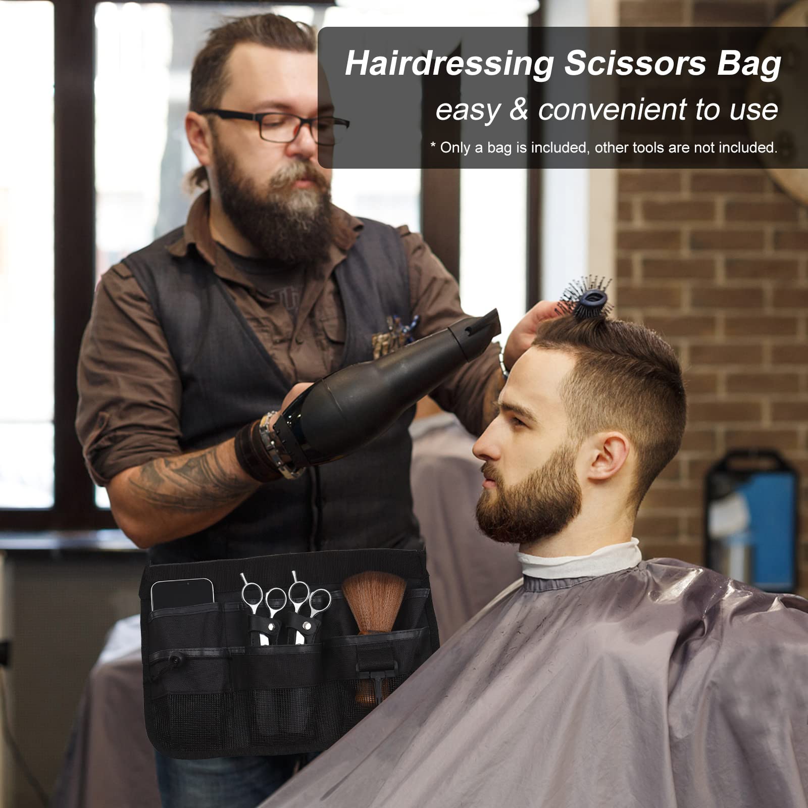 EXCLUZO Professional Salon Scissors Pouch - Barber Hairdressing Waist Bag for Stylists - Comb & Shear Holder - Perfect for Hair Salons, Barbershops & Traveling Stylists