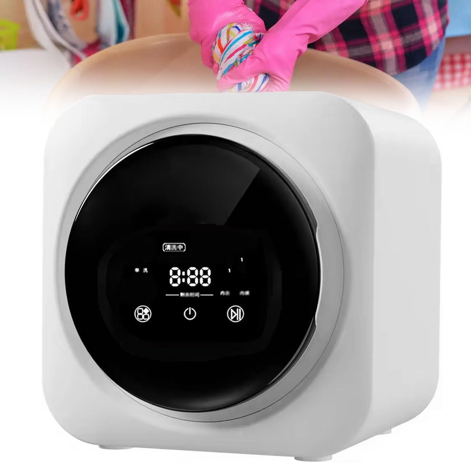 Portable Mini Washing Machine with Dryer - Compact Travel Washer for Underwear, Socks & Small Clothes - Wall Mountable Space Saving Design - Perfect for Apartments, Dorms, Camping & RV Use
