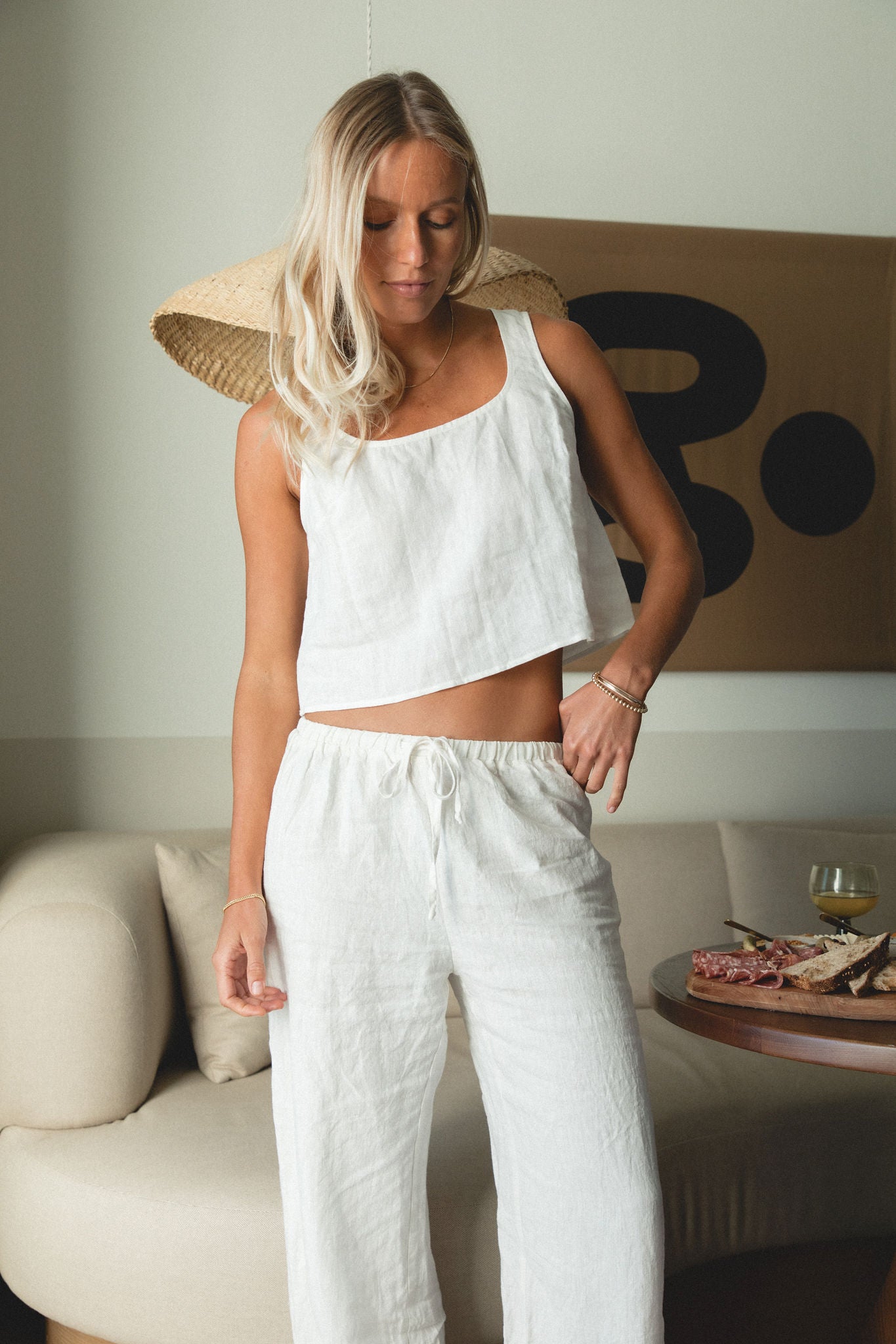 Capri Linen Scoop Neck Tank Top - Women's Summer Casual Loose Fit Breathable Blouse | Perfect for Beach, Vacation & Everyday Wear