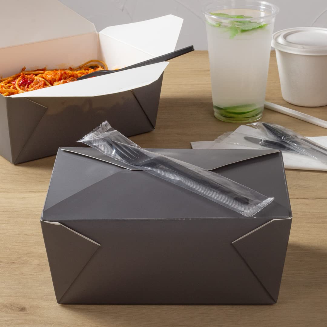 Eco-Friendly 6.5 Inch Compostable Forks - 250 Individually Wrapped Plant-Based Disposable Cutlery | BPI-Certified Black CPLA Plastic Utensils for Hot & Cold Foods | Perfect for Restaurants, Catering, Picnics & Outdoor Events