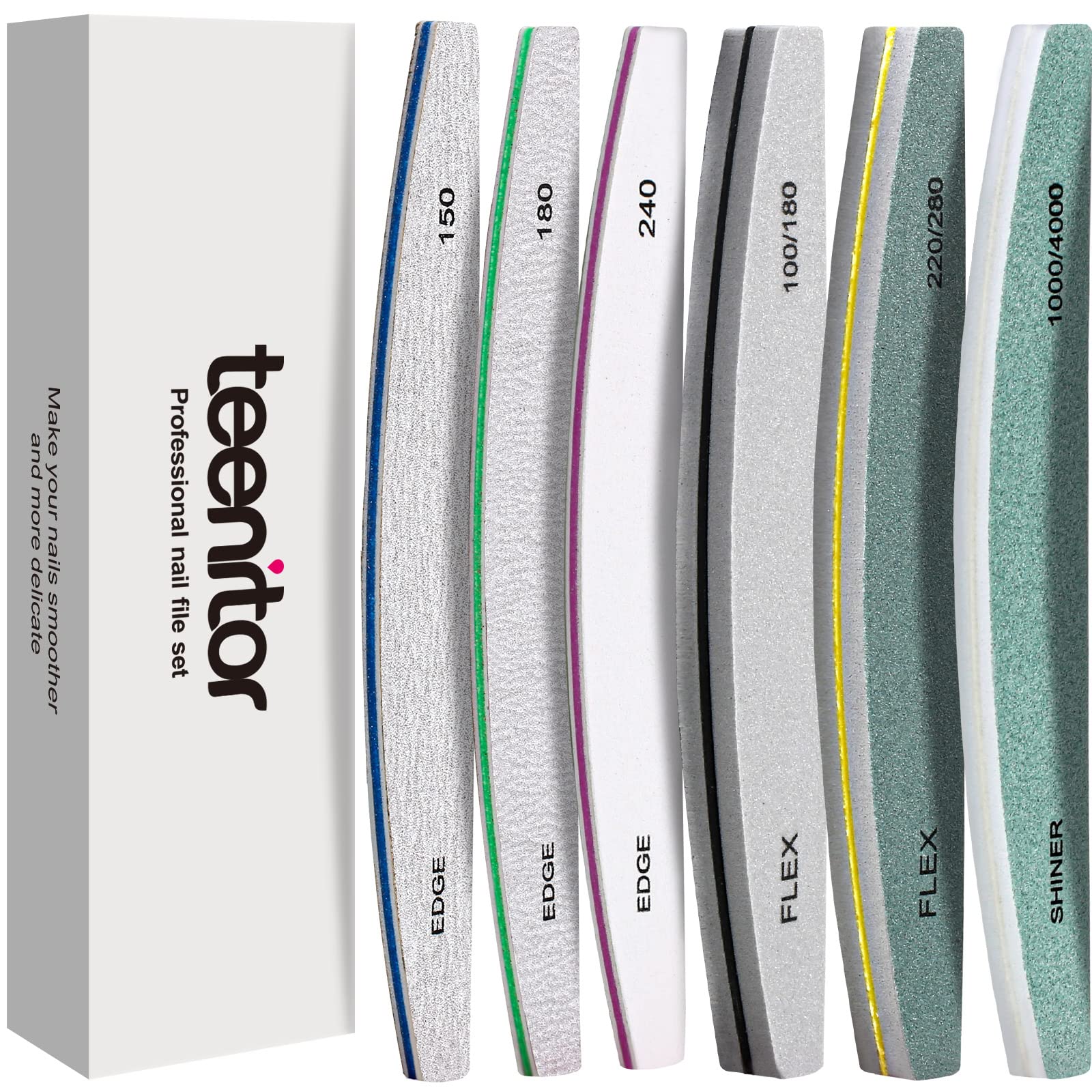 Teenitor Nail File Buffer Set - Shape & Shine Nails for Home & Salon Use