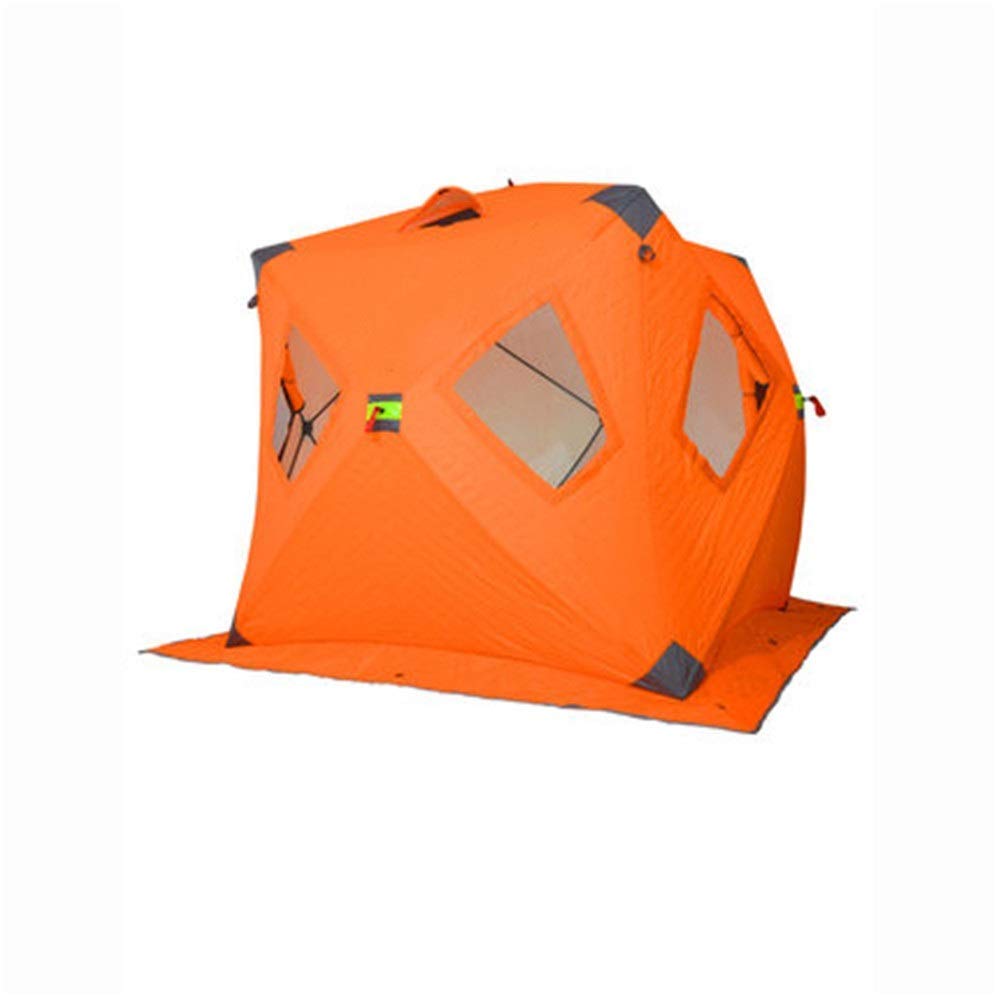 3-4 Person Orange Ice Fishing Tent - Windproof & Insulated Winter Camping Shelter for Couples & Families - Perfect for Outdoor Hiking, Backpacking & Winter Adventures