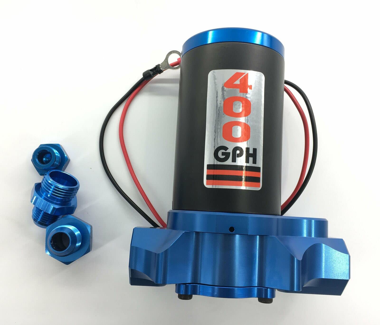 400 GPH High Performance Electric Fuel Pump - Billet Aluminum Gas & Alcohol Pump with Bypass for Street Racing, Drag Racing & High-Performance Vehicles