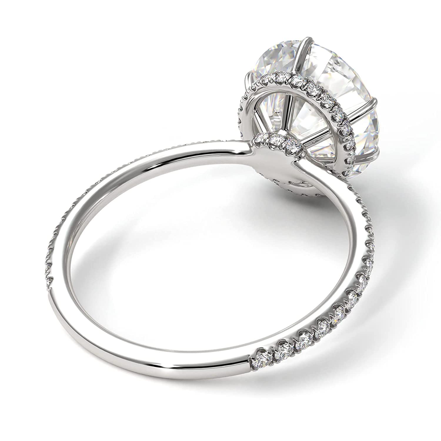 14K-18K White Gold Hidden Halo Oval Moissanite Engagement Ring for Women - Premium Oval Cut Diamond Alternative, Elegant Proposal Ring for Anniversary & Valentine's Day Gifts